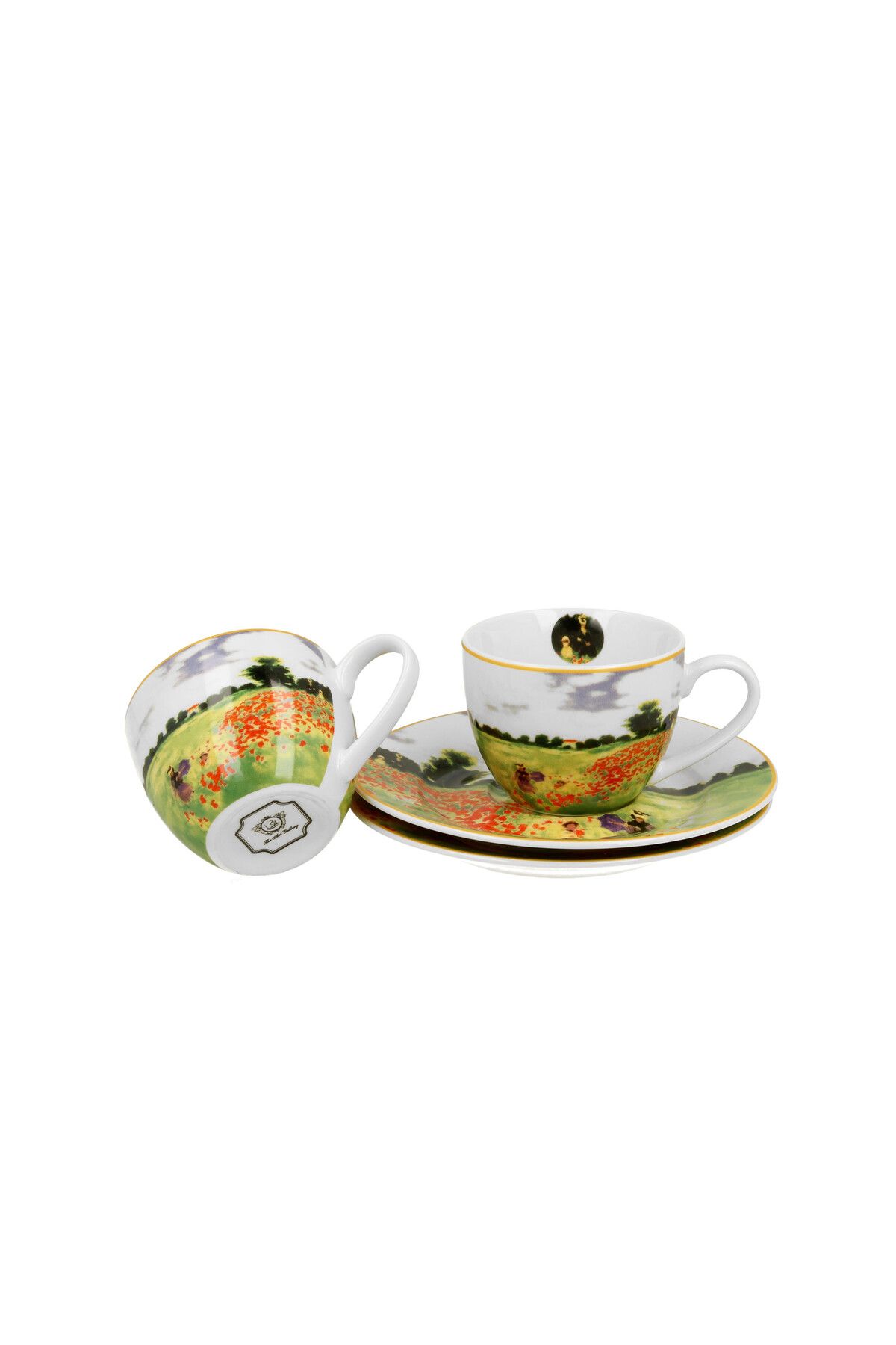 GiftExpress-Set of 2 porcelain espresso cups Monet Field of Poppies 90 ml 3