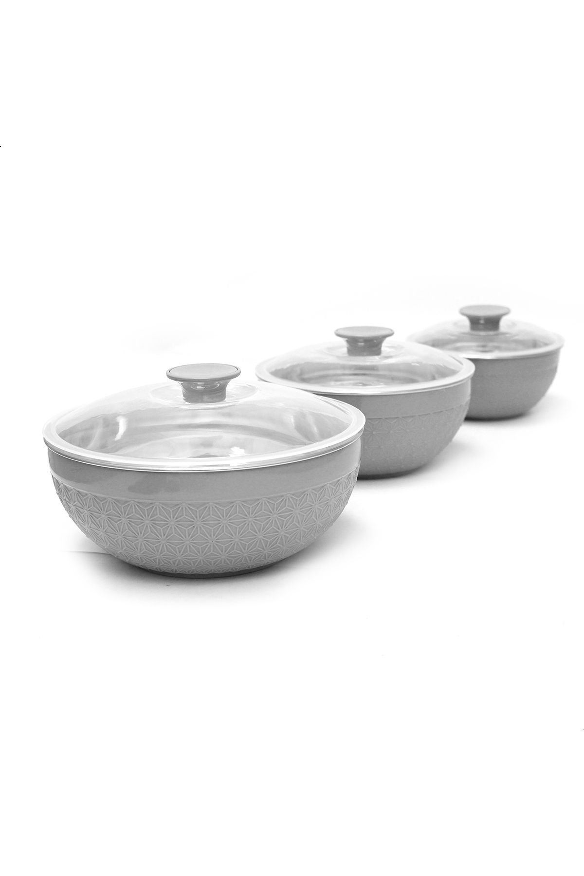 Axis-3pcs Insulated Mixing Bowl Set with Lids | 600ML, 1200ML, 1800ML | Steel Inner, Plastic Outer 3
