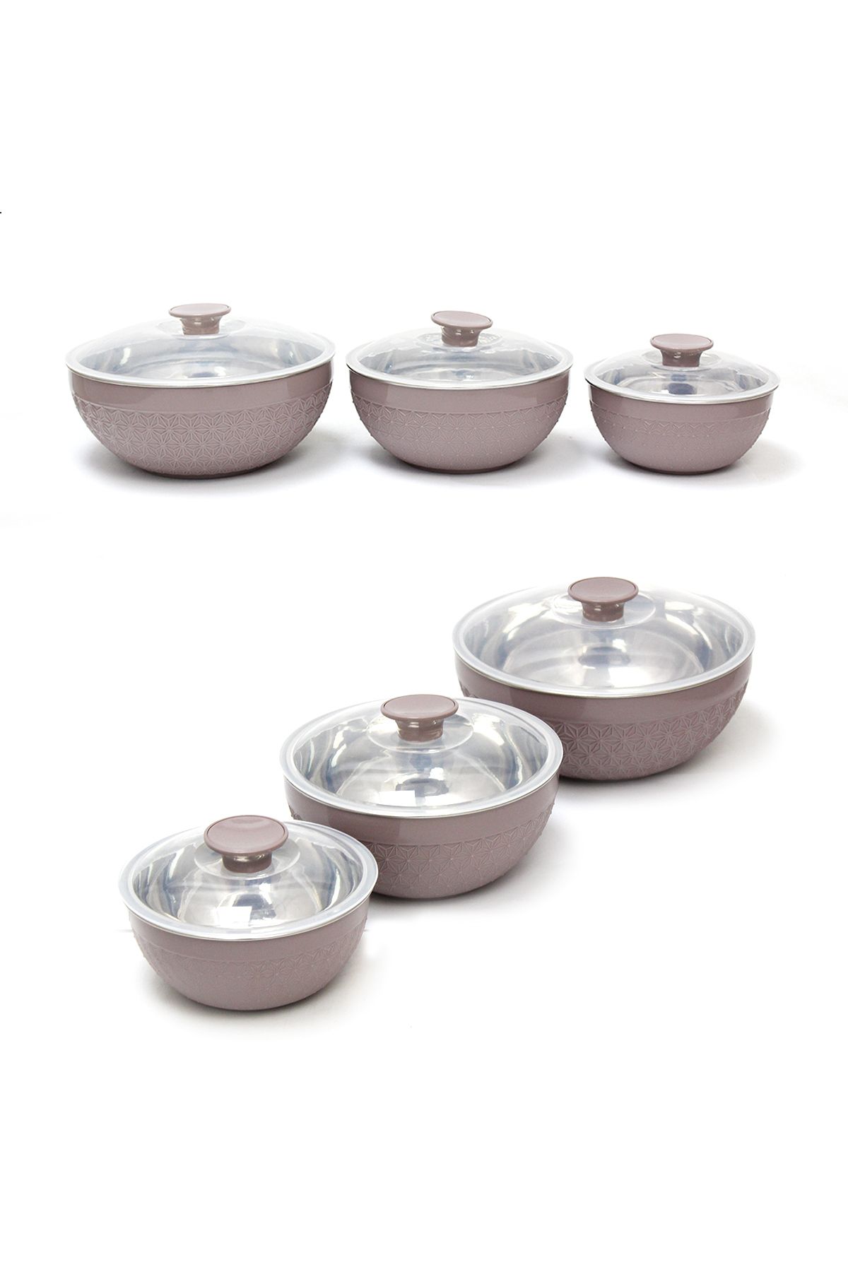 Axis-3pcs Insulated Mixing Bowl Set with Lids | 600ML, 1200ML, 1800ML | Steel Inner, Plastic Outer 6