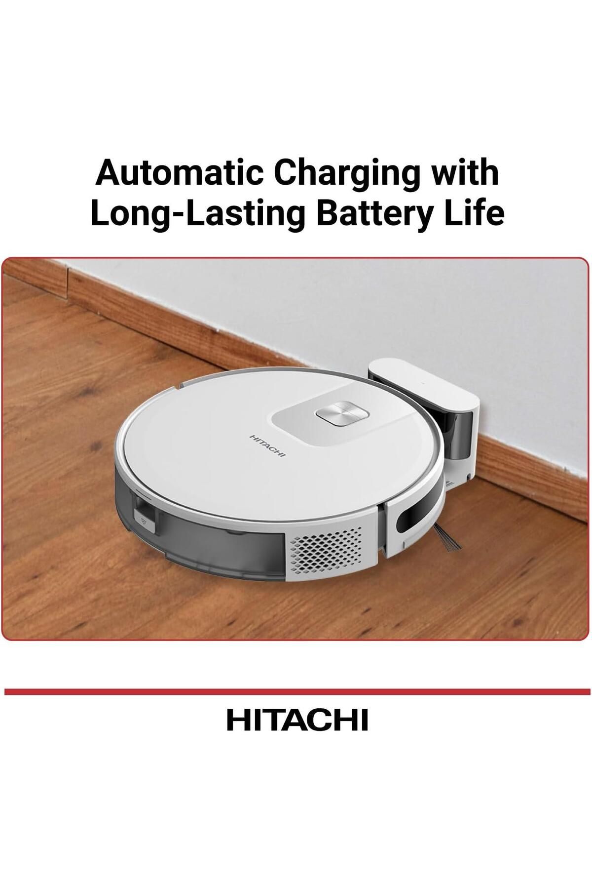 HITACHI-Robot Wet & Dry Vacuum Cleaner with WiFi Control White RVX15N 4