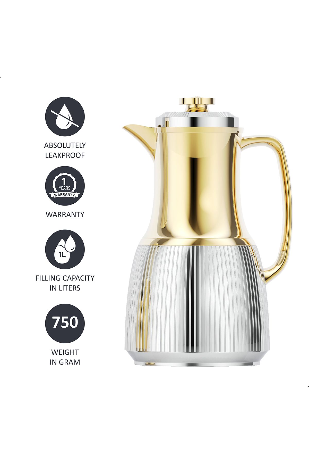 Blackstone-1 Liter Flask - Leakproof Button Locking Design, Lightweight Durable Flask for Hot & Cold Drinks 5