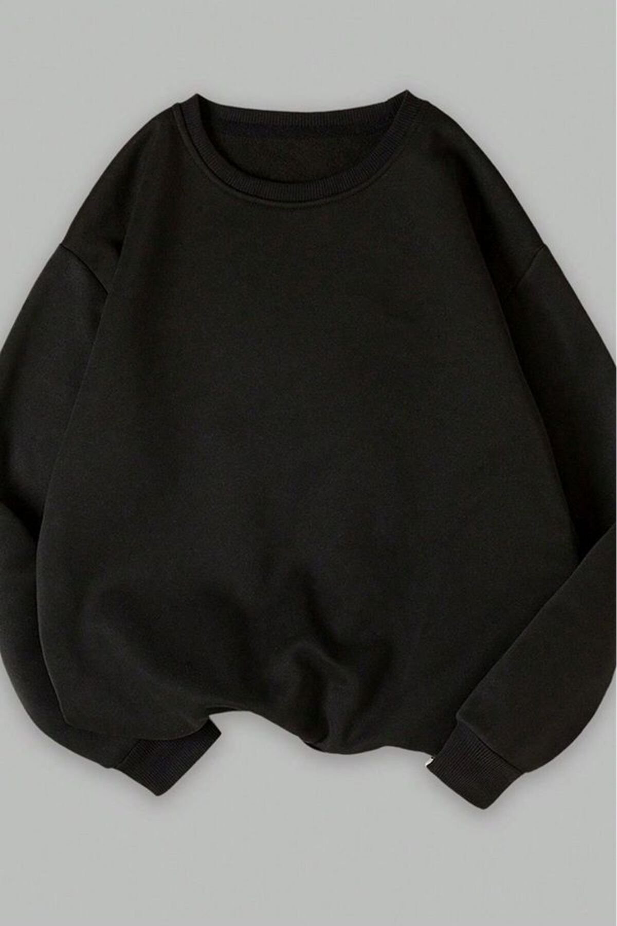 ست سویشرت سه تکه زنانه مشکی بژ قهوه‌ای سه نخ یقه گرد ساده — مشکی 35090000297 — تصویر 3 از 6