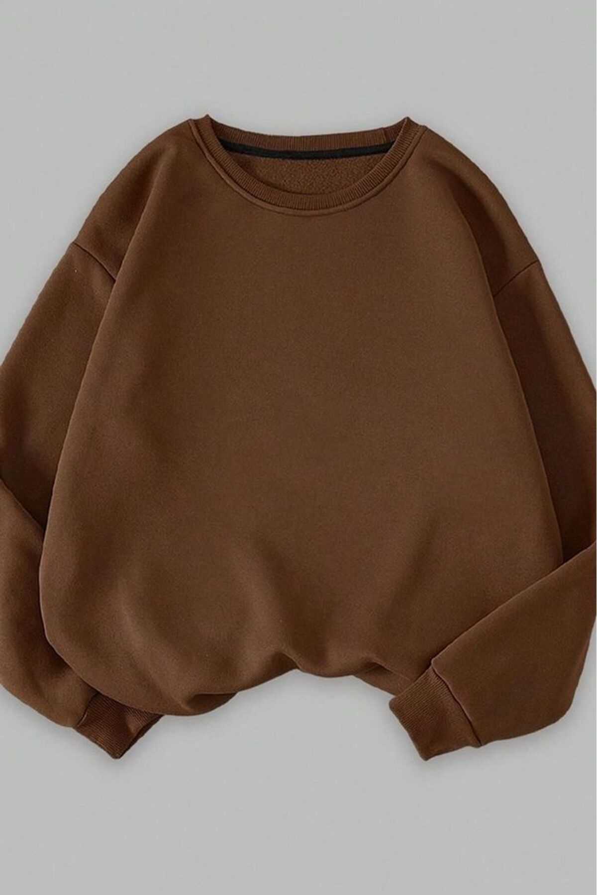ست سویشرت سه تکه زنانه مشکی بژ قهوه‌ای سه نخ یقه گرد ساده — مشکی 35090000297 — تصویر 5 از 6