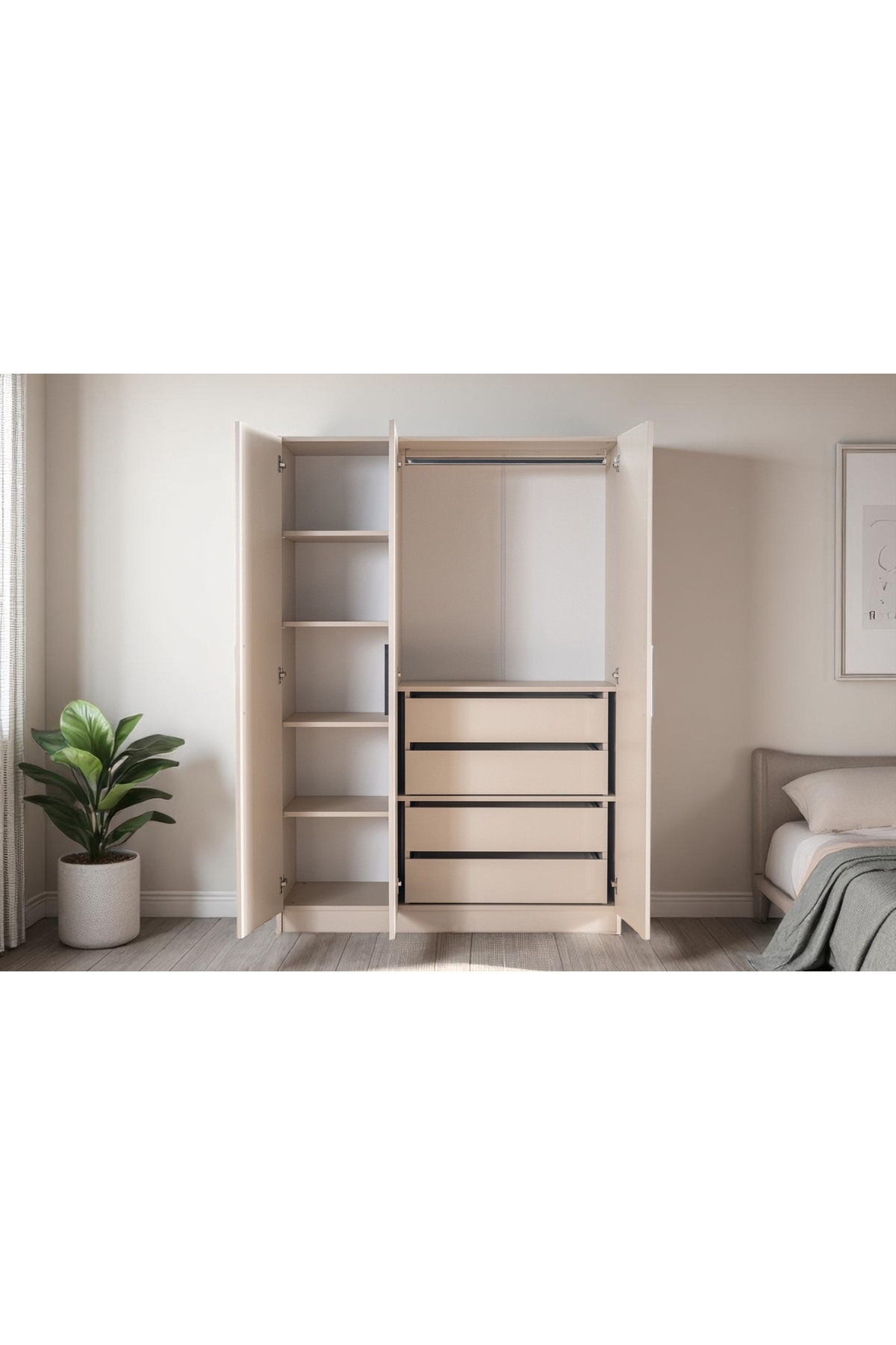 Vivense Strada Genç Odası Gardırobu, 3 Kapaklı fotoğrafı 4 (önizleme)