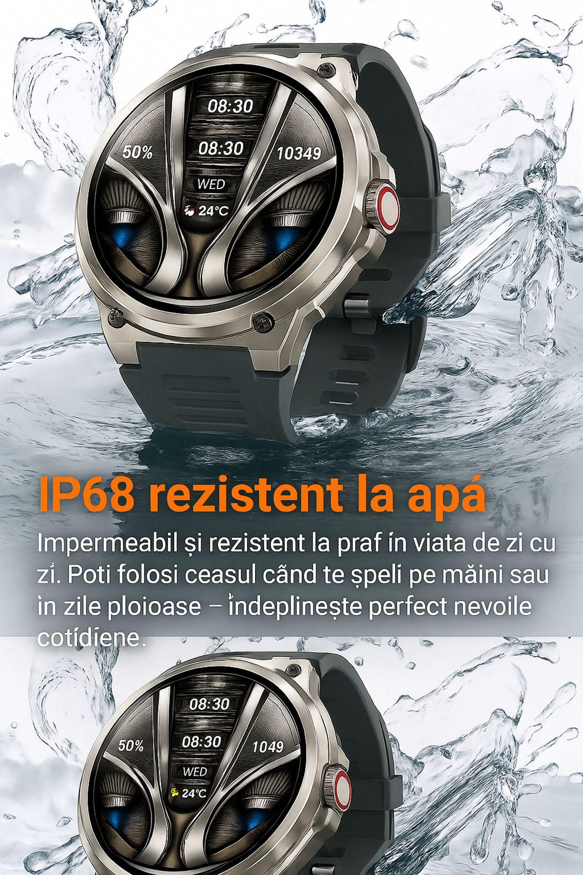 Singlait-SQ69 Smartwatch, voice call, notifications, health monitoring, physical activities – Gray 2