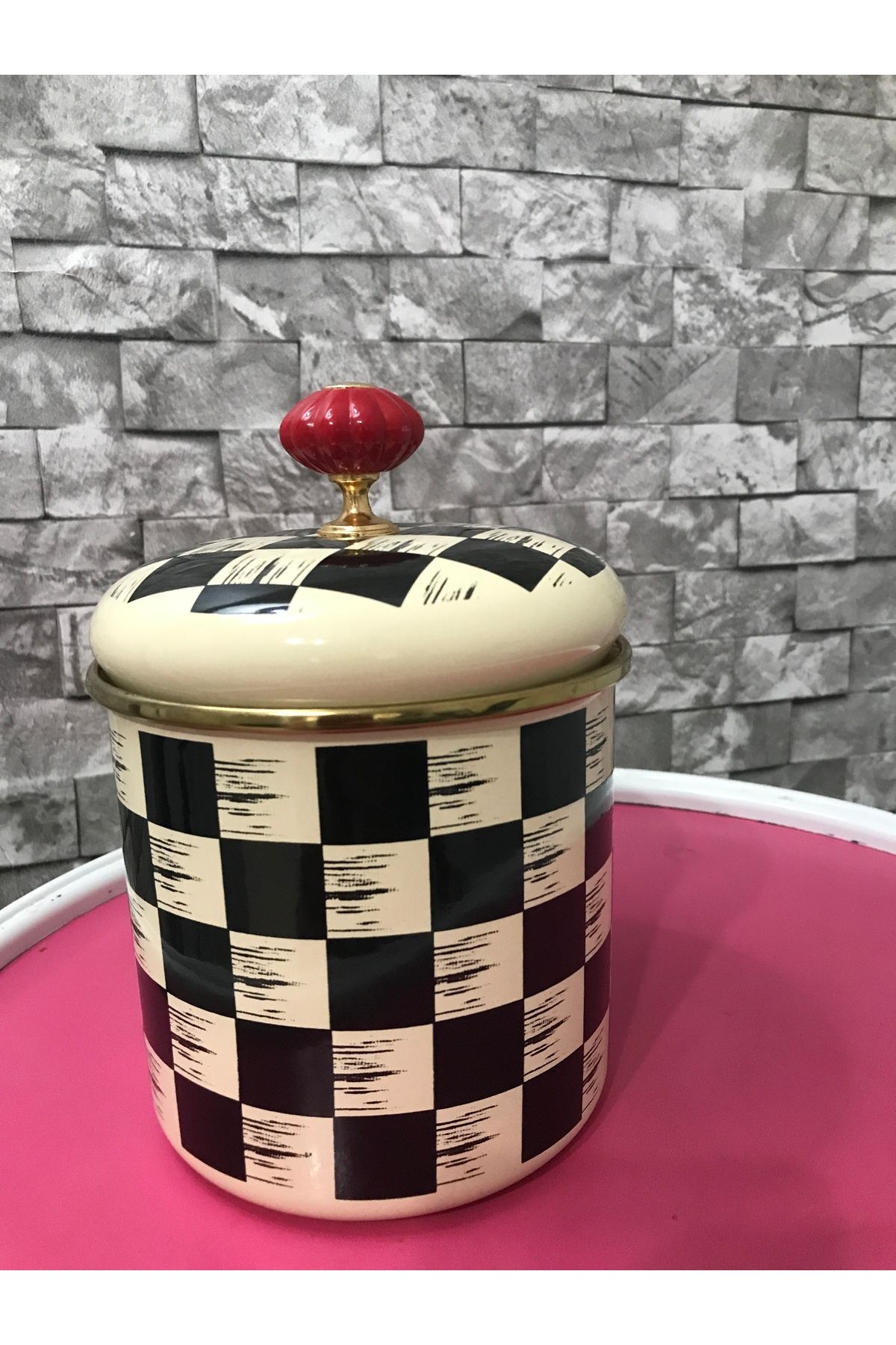 RADGX-Enamel Spice Rack Checkered Spice Rack 11 cm 1
