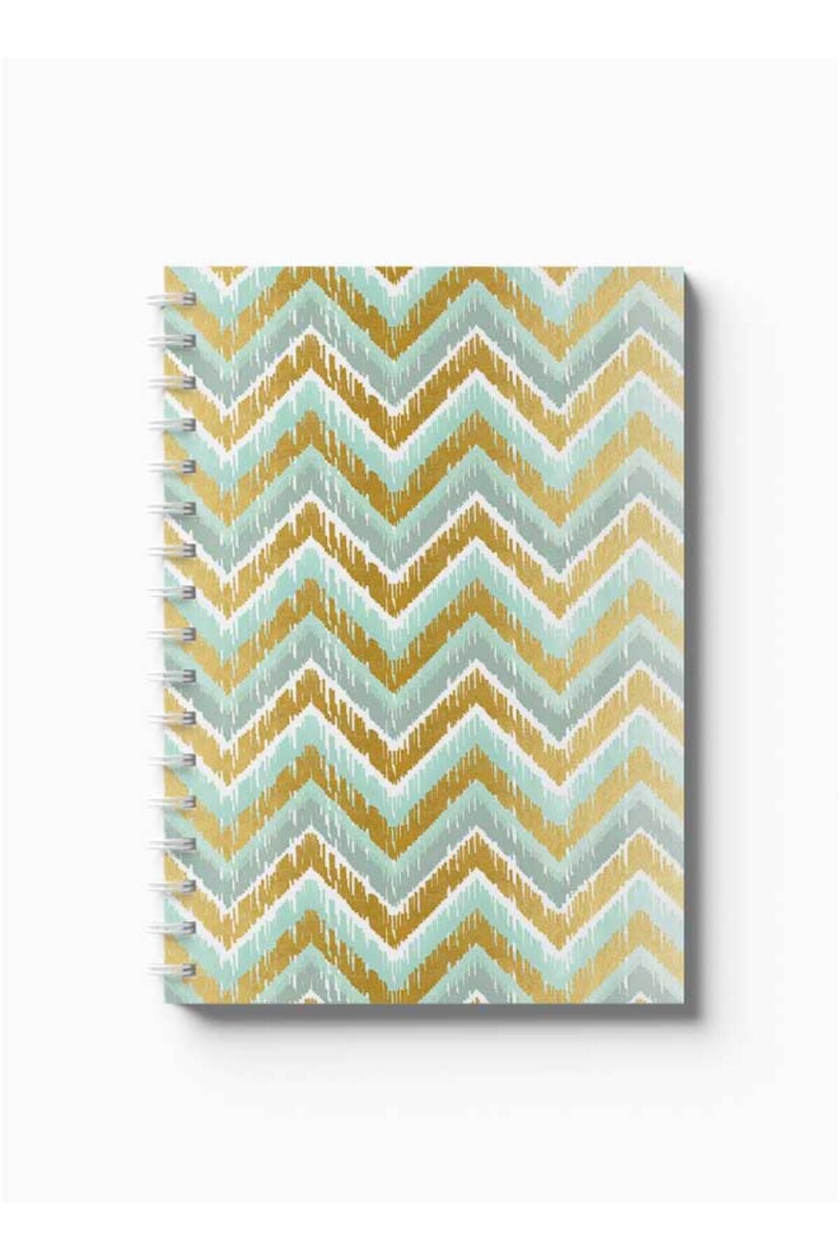 LOWHA-Spiral Notebook with Front and Back Hard Covers Featuring Zig Zag Design 5