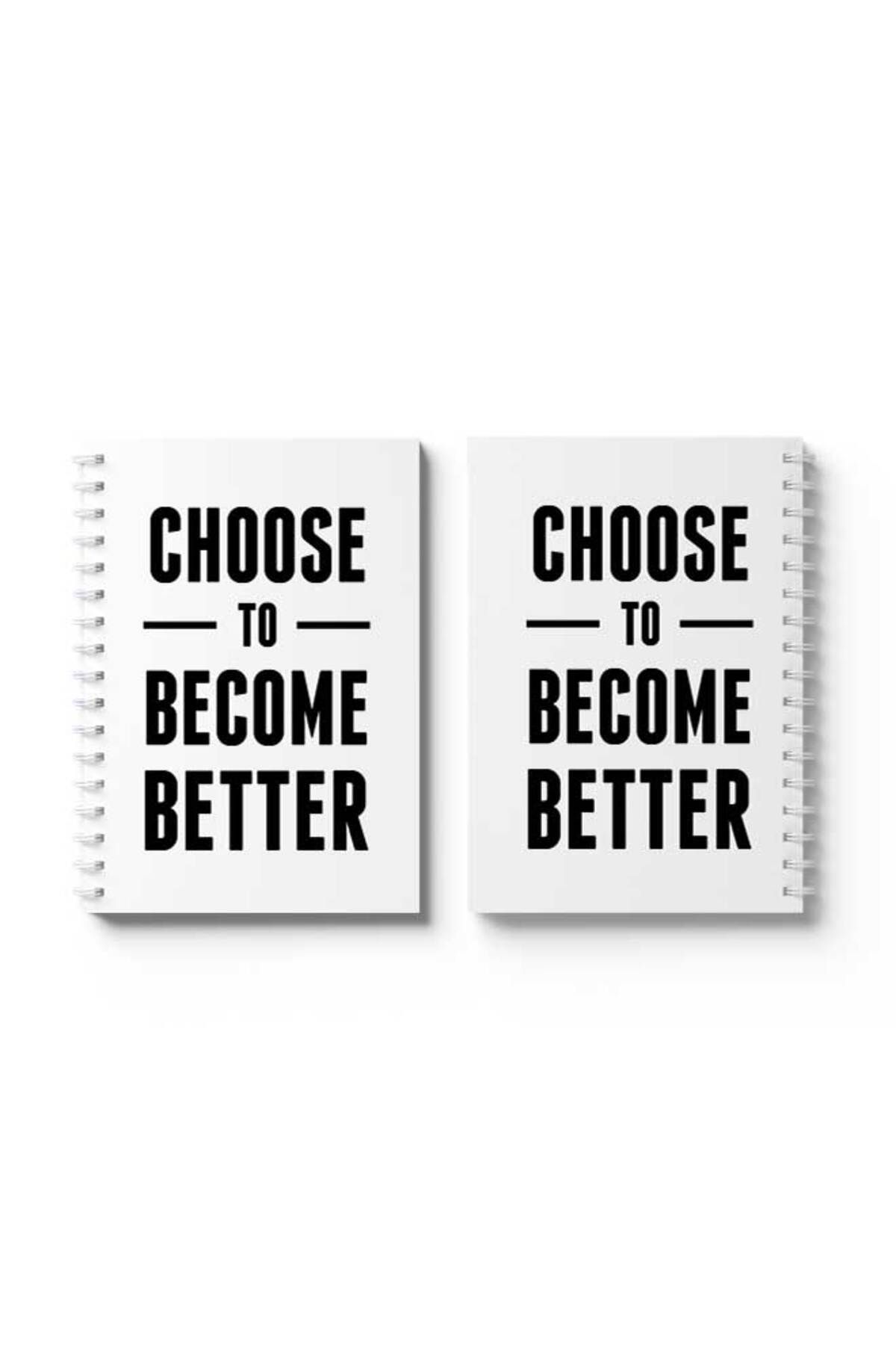 LOWHA-Spiral Notebook with Front and Back Hard Covers Featuring Choose to Become Better Design 4