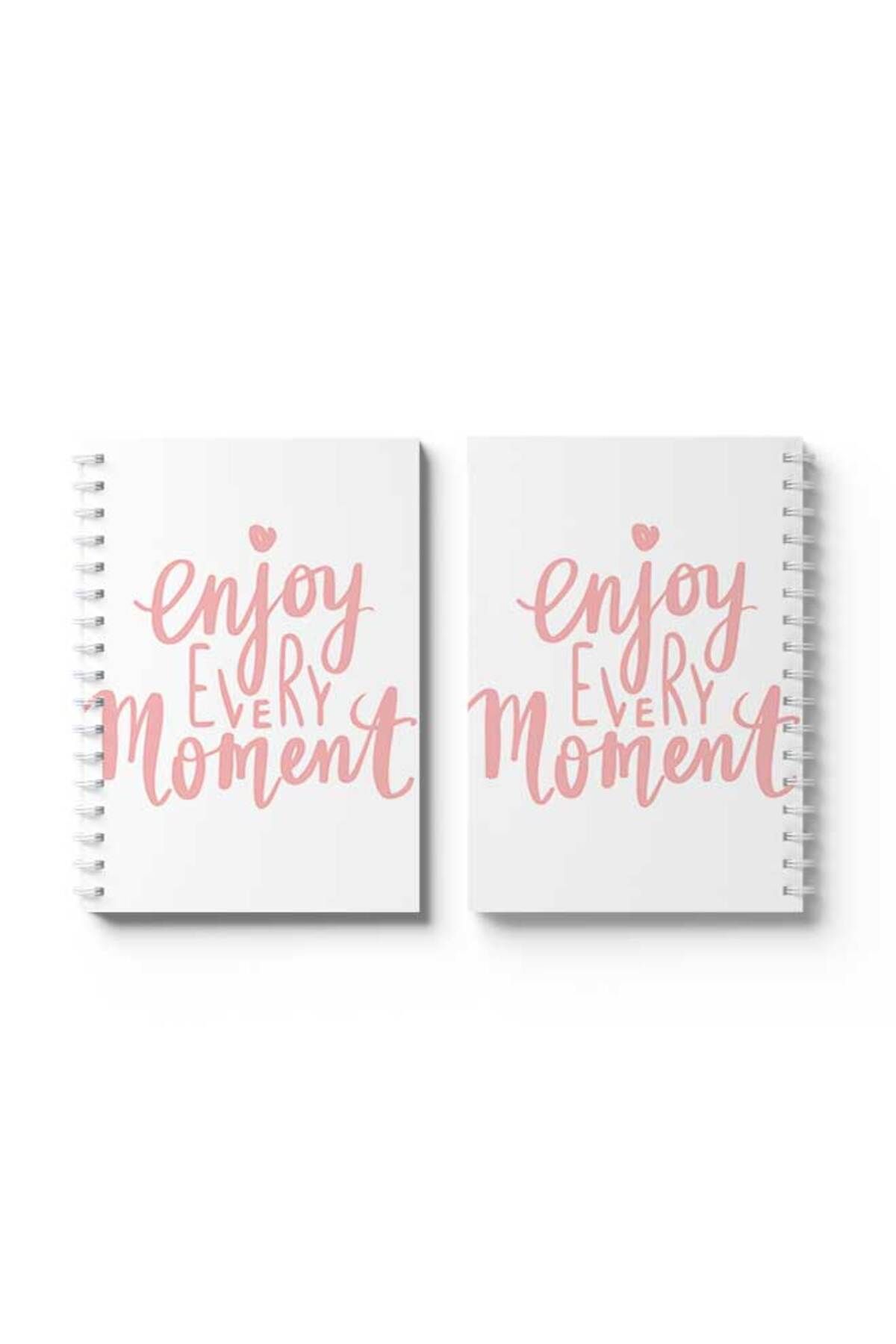 LOWHA-Spiral Notebook with Front and Back Hard Covers Featuring Enjoy Every Moment Design 4
