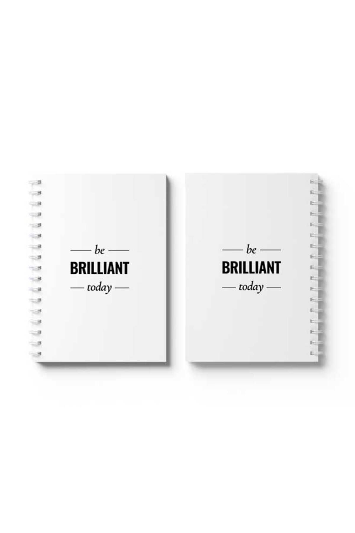 LOWHA-Spiral Notebook with Front and Back Hard Covers Featuring Be Brilliant Today Design 4