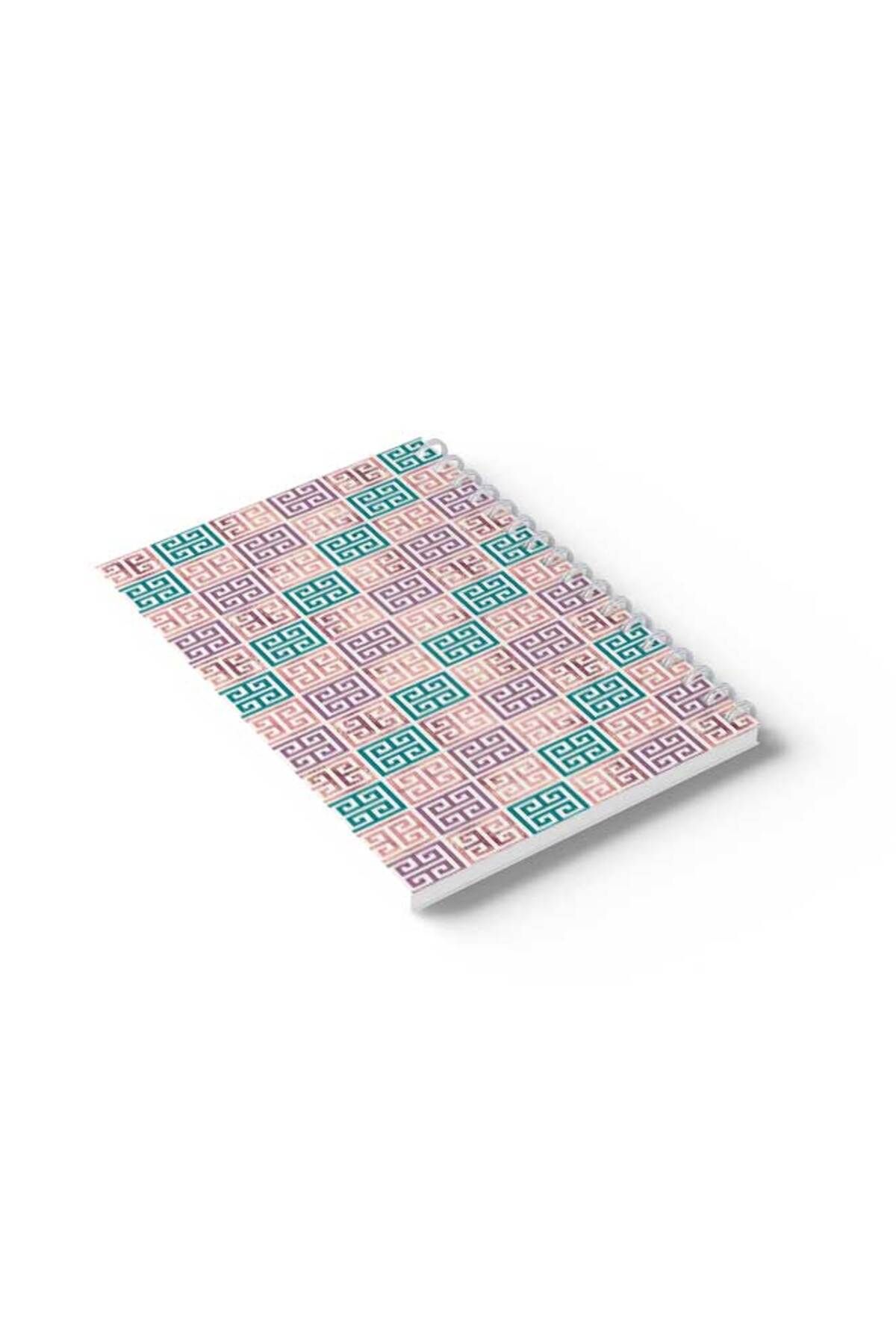 LOWHA-Spiral Notebook with Front and Back Hard Covers Featuring Colourful Shapes Design 6