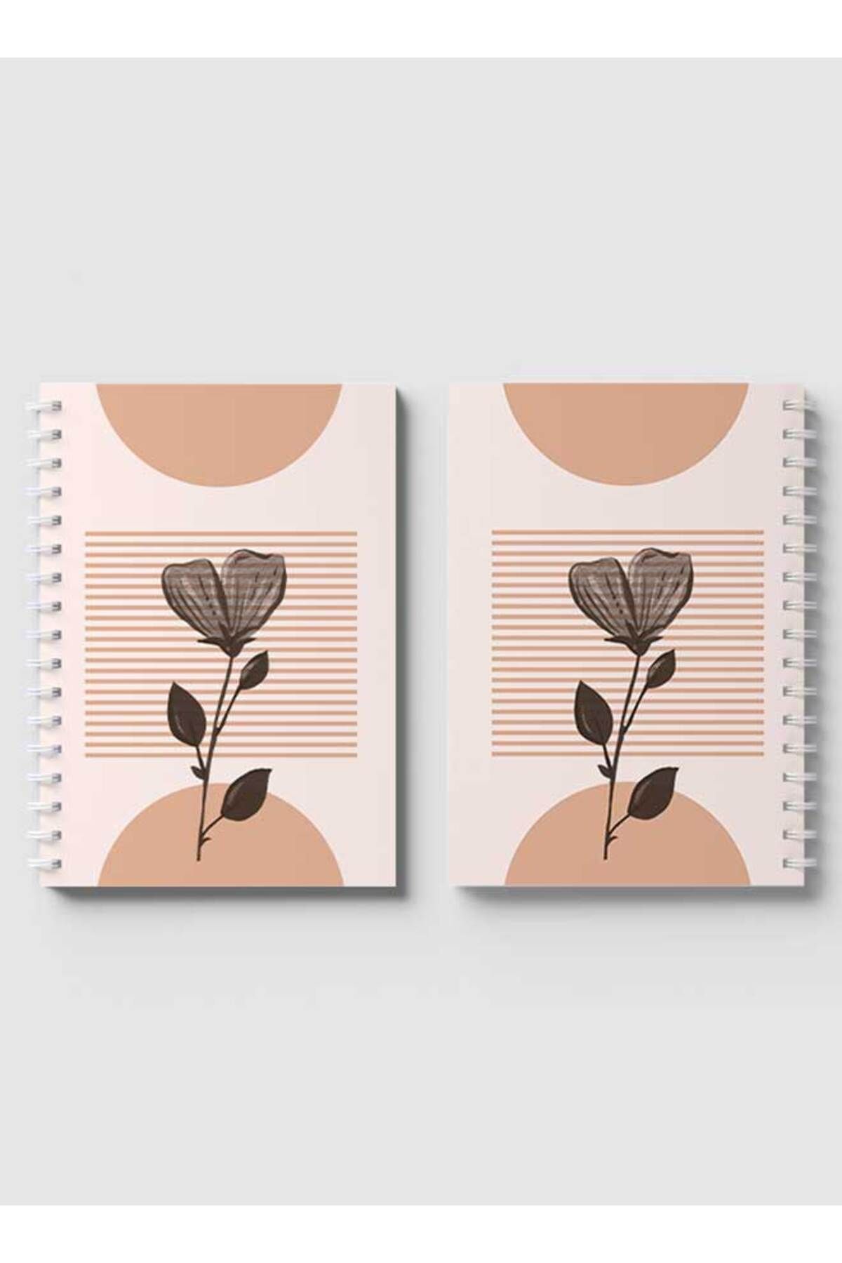 LOWHA-Spiral Notebook with Front and Back Hard Covers Featuring Boho Design 4