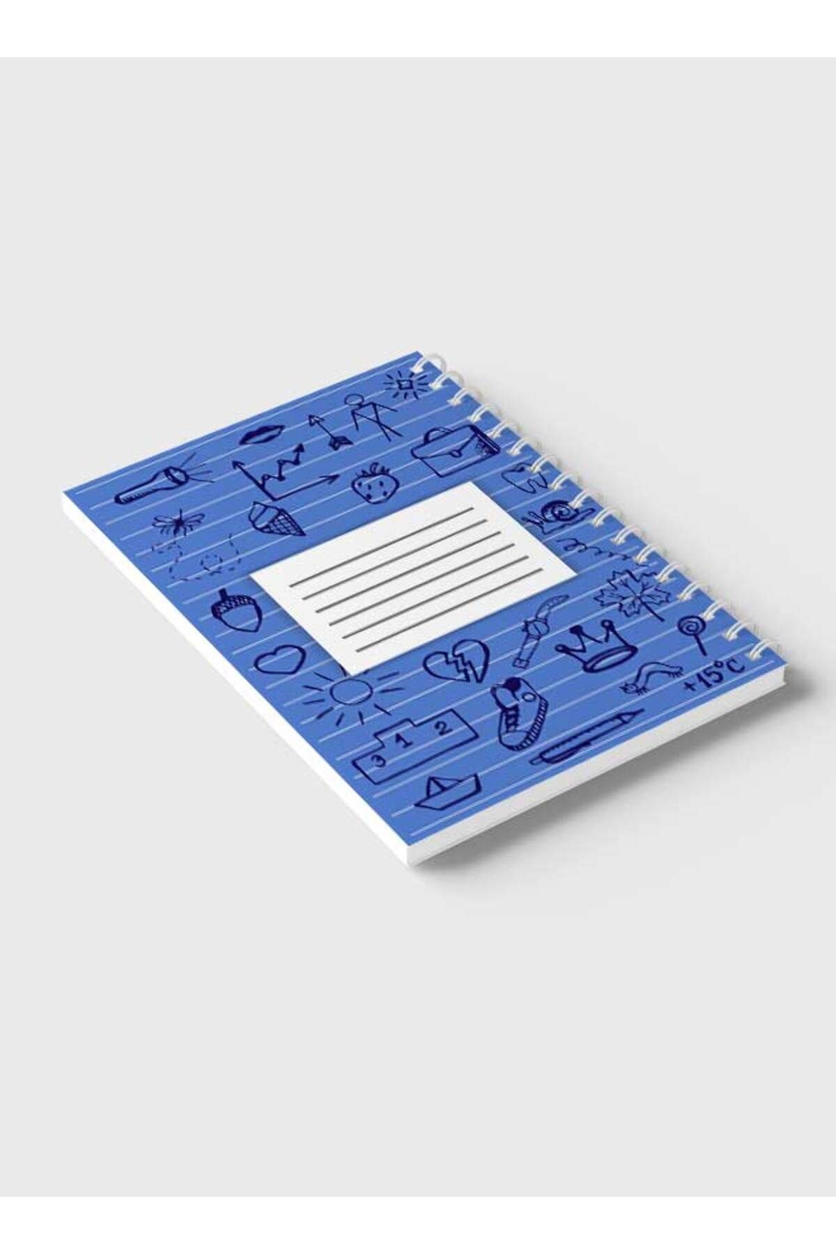 LOWHA-Spiral Notebook with Front and Back Hard Covers Featuring Back to School Lines Design 6