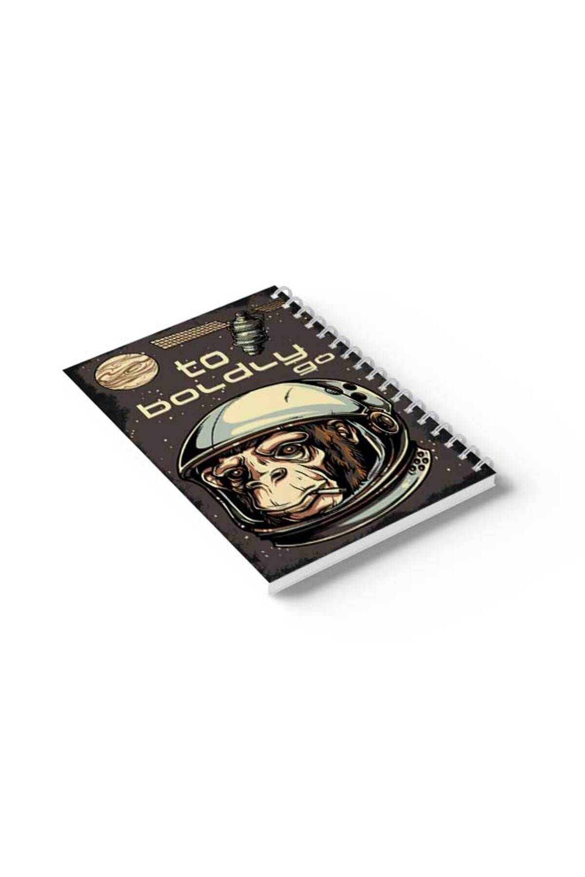LOWHA-Spiral Notebook with Front and Back Hard Covers Featuring to Boldly Go Design 6