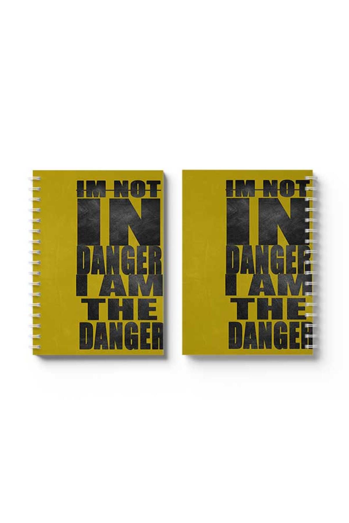LOWHA-Spiral Notebook with Front and Back Hard Covers Featuring I'm Not in Danger Design 4