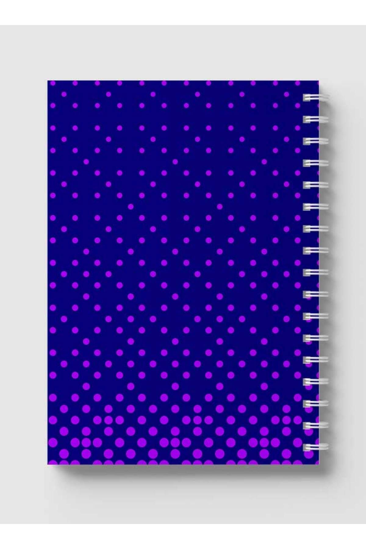 LOWHA-Spiral Notebook with Front and Back Hard Covers Featuring Circular Halftone Purple Design 5