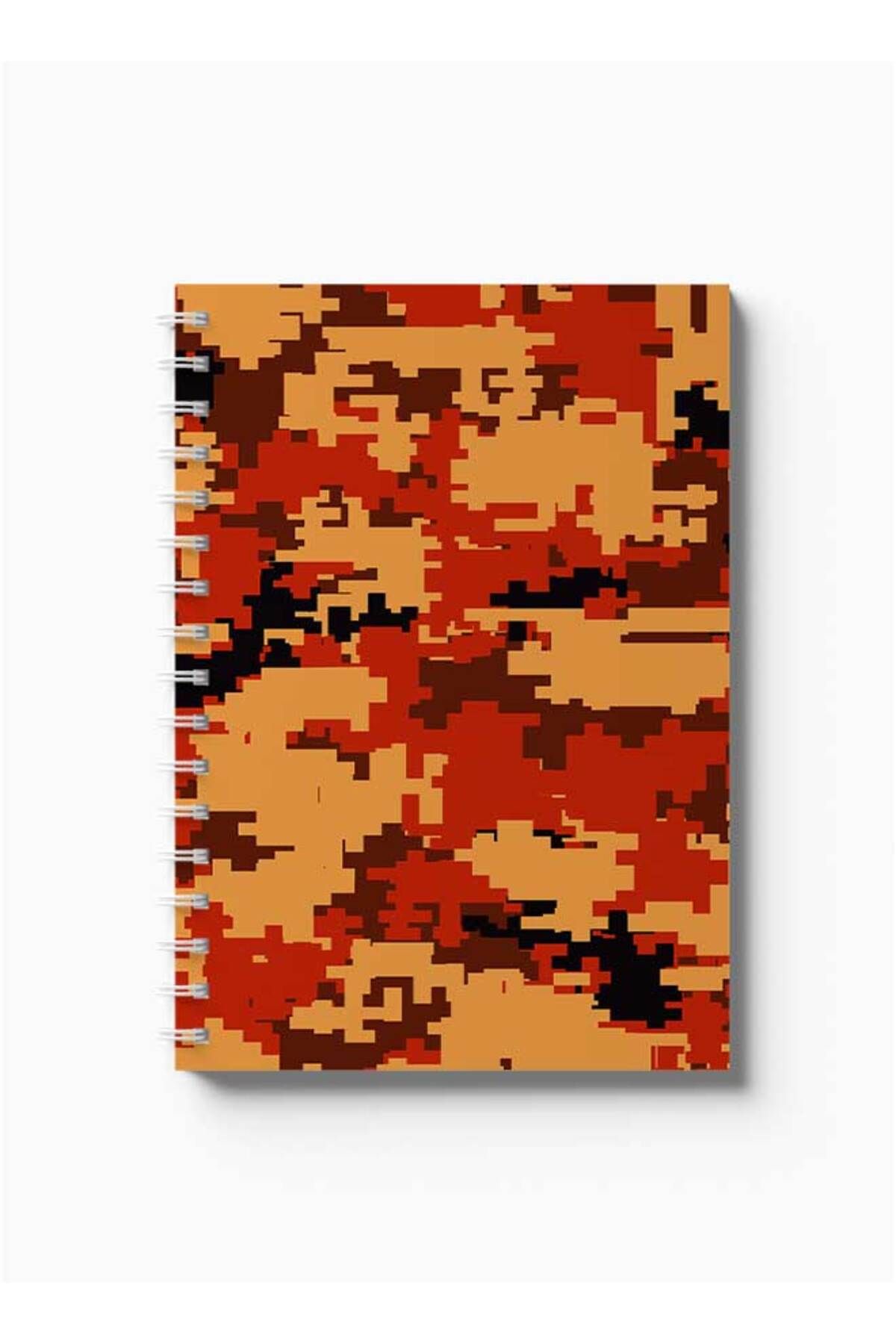 LOWHA-Spiral Notebook with Front and Back Hard Covers Featuring Pixels Design 5