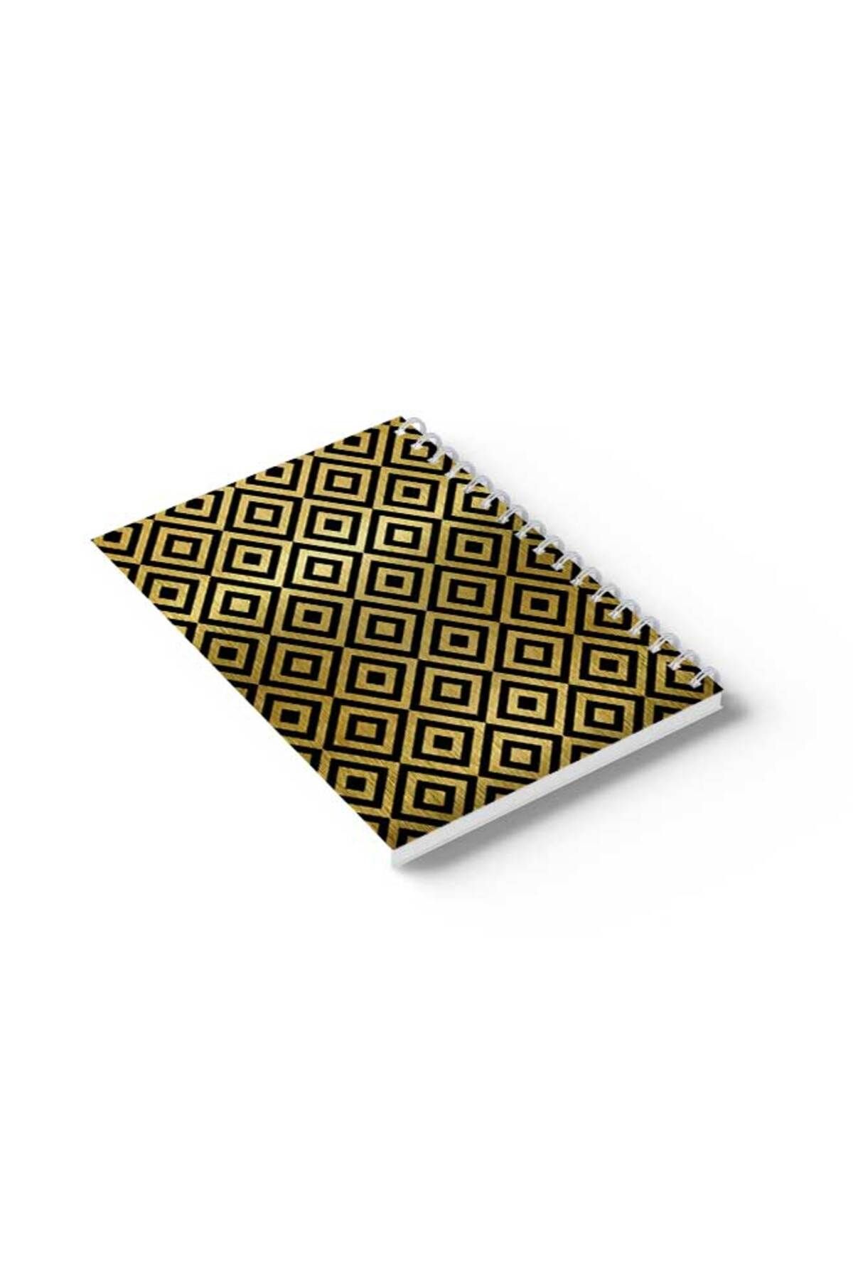 LOWHA-Spiral Notebook with Front and Back Hard Covers Featuring Shapes Design 6
