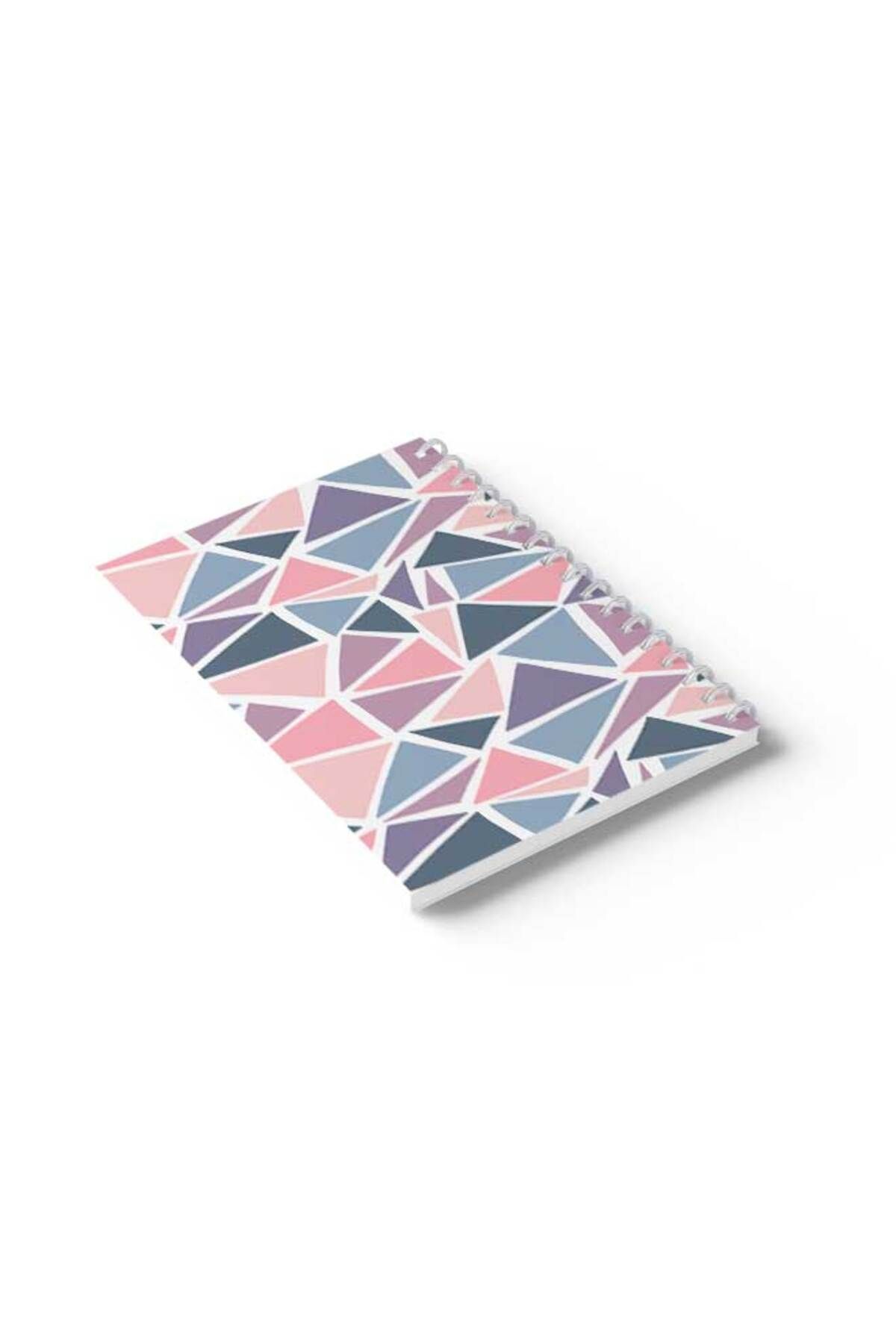 LOWHA-Spiral Notebook with Front and Back Hard Covers Featuring Colourful Triangles Design 6