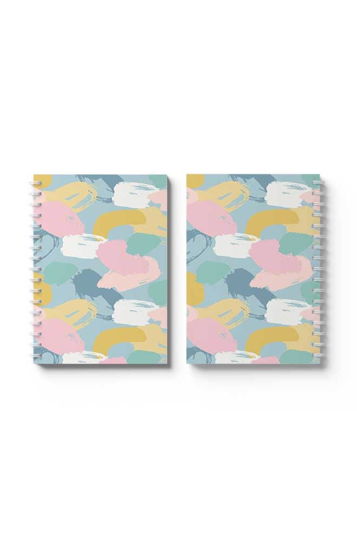 LOWHA-Spiral Notebook with Front and Back Hard Covers Featuring Colourful Spots Design 4