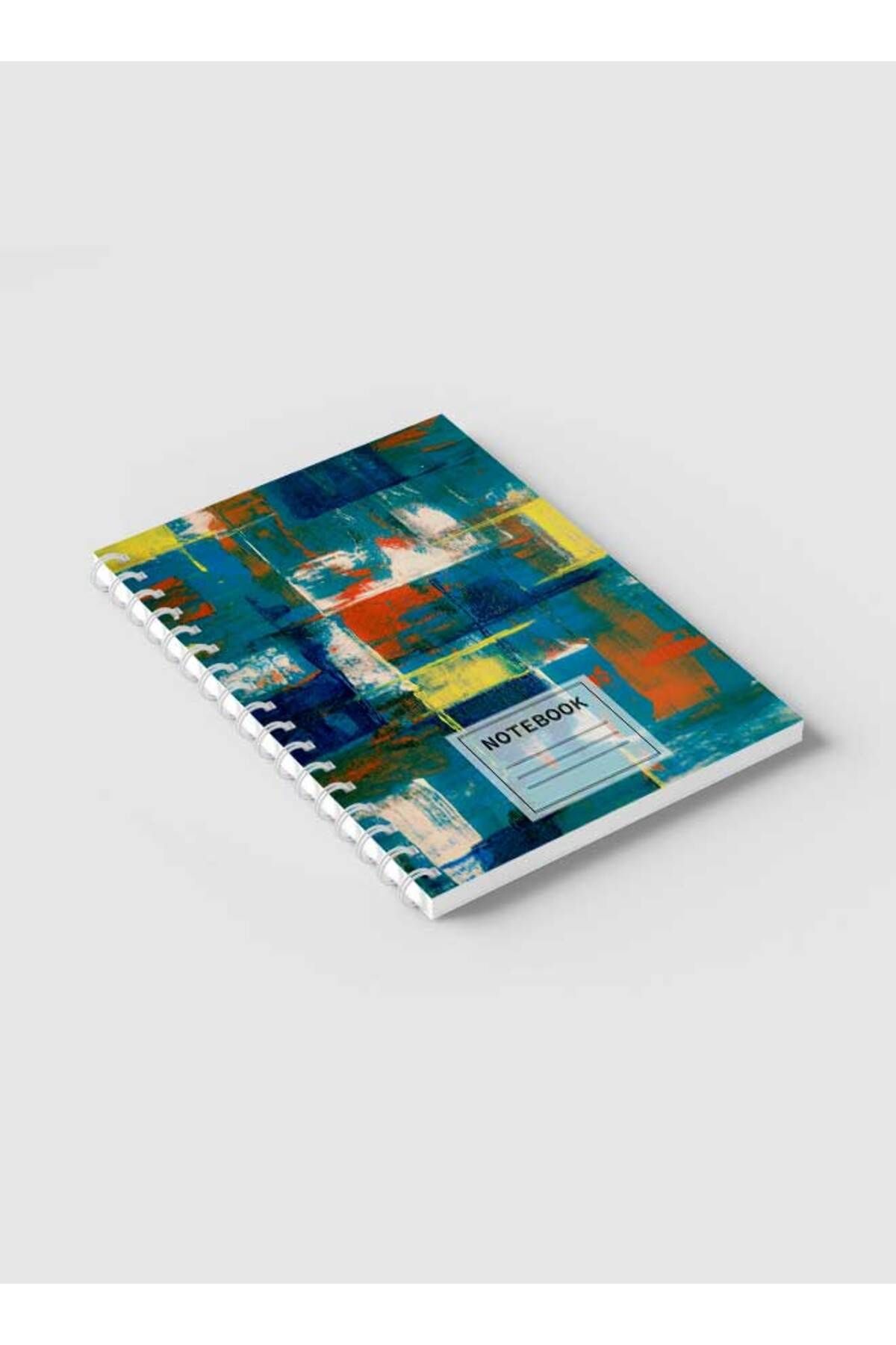 LOWHA-Spiral Notebook with Front and Back Hard Covers Featuring Mixed Hand Paint Design 2
