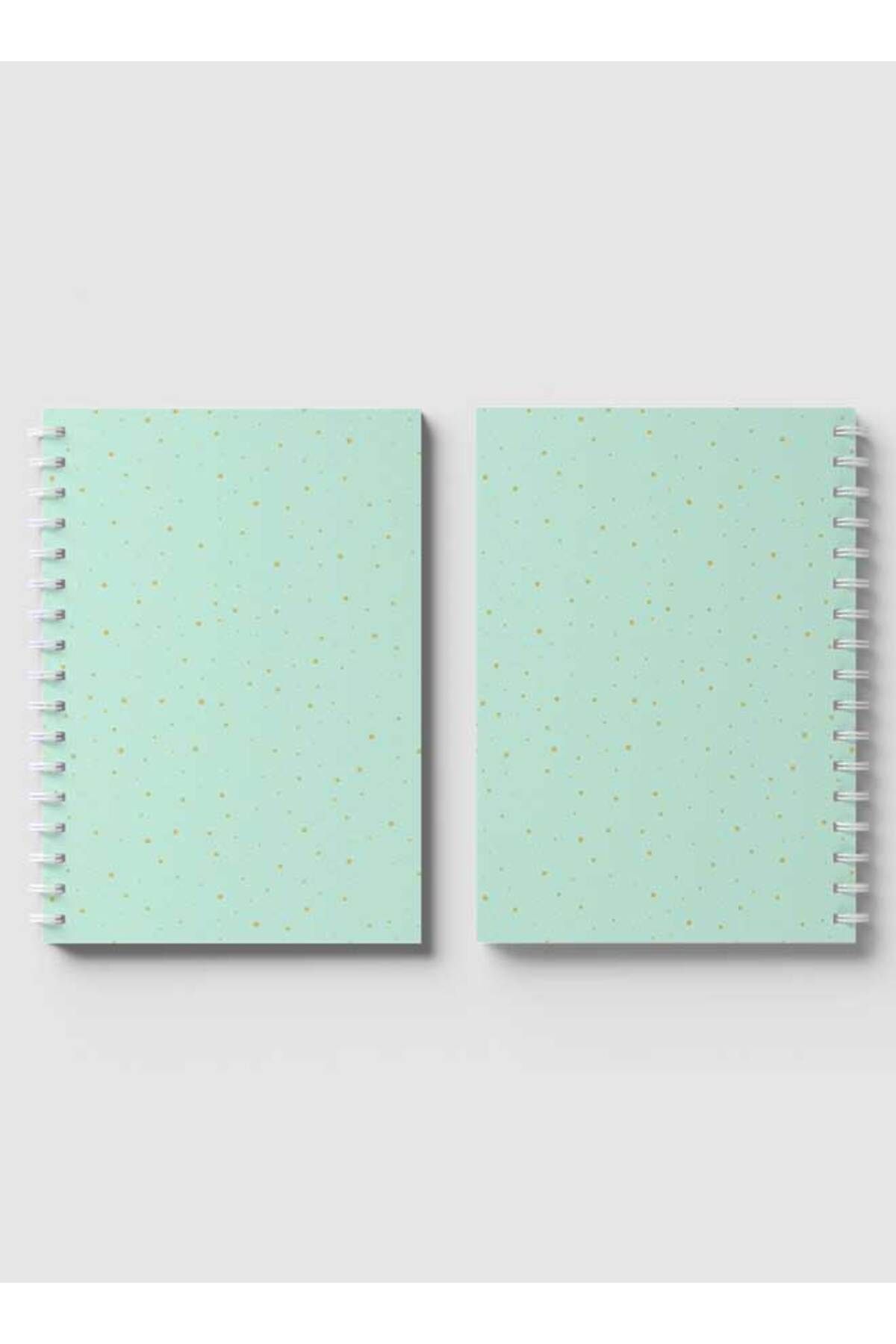 LOWHA-Spiral Notebook with Front and Back Hard Covers Featuring Golden Dots Design 4