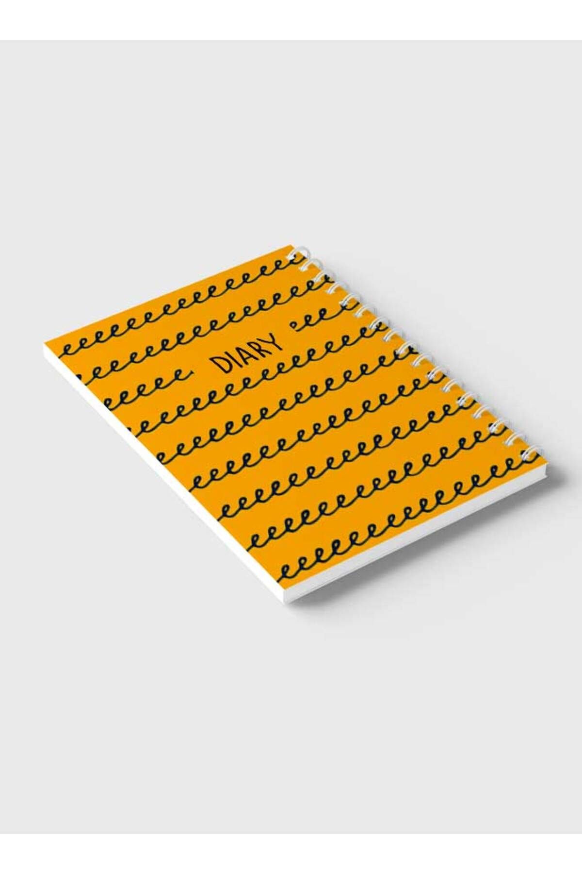 LOWHA-Spiral Notebook with Front and Back Hard Covers Featuring Cursive Writing Diary Design 6