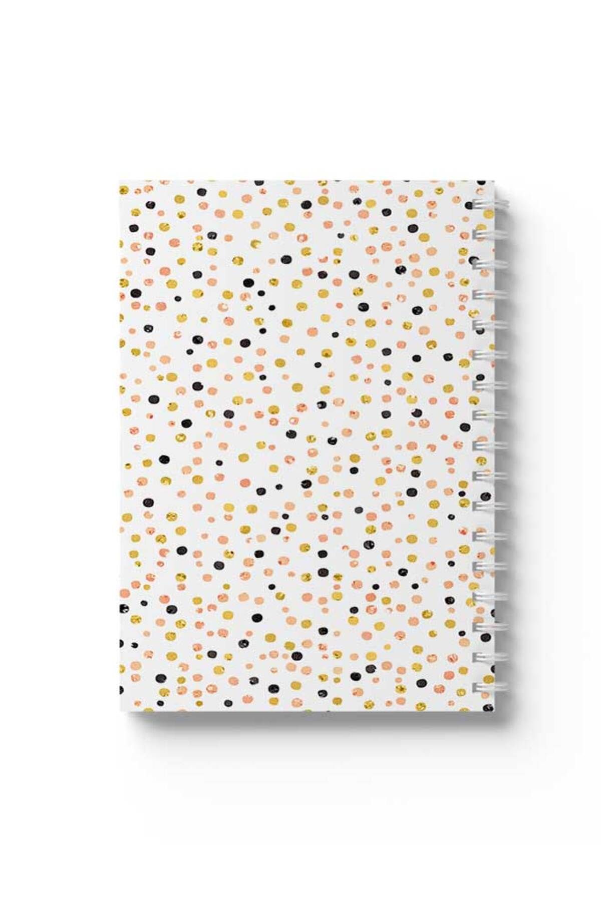 LOWHA-Spiral Notebook with Front and Back Hard Covers Featuring Colourful Dots Design 1