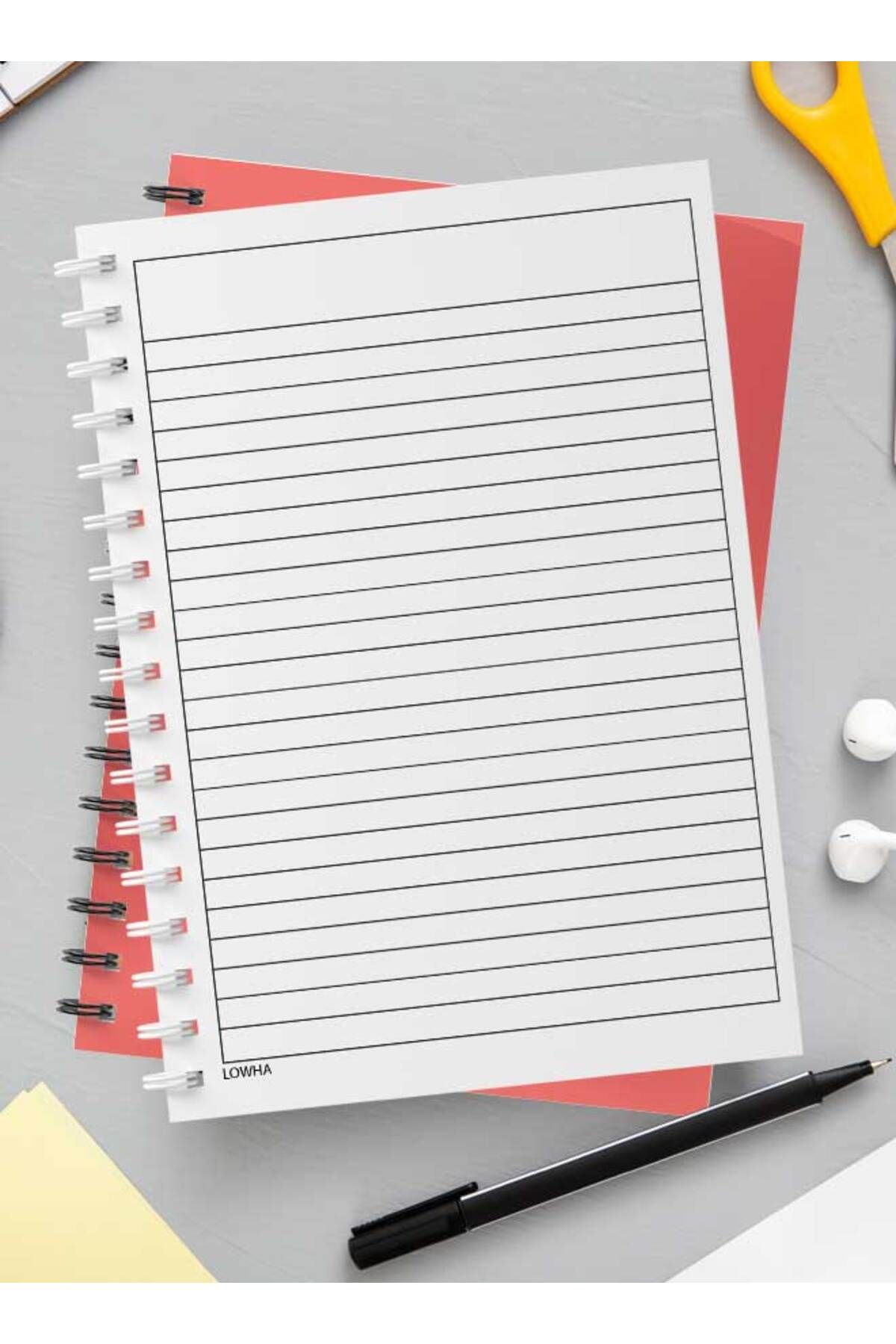 LOWHA-Spiral Notebook with Front and Back Hard Covers Featuring Minimalist Gradient Design 3