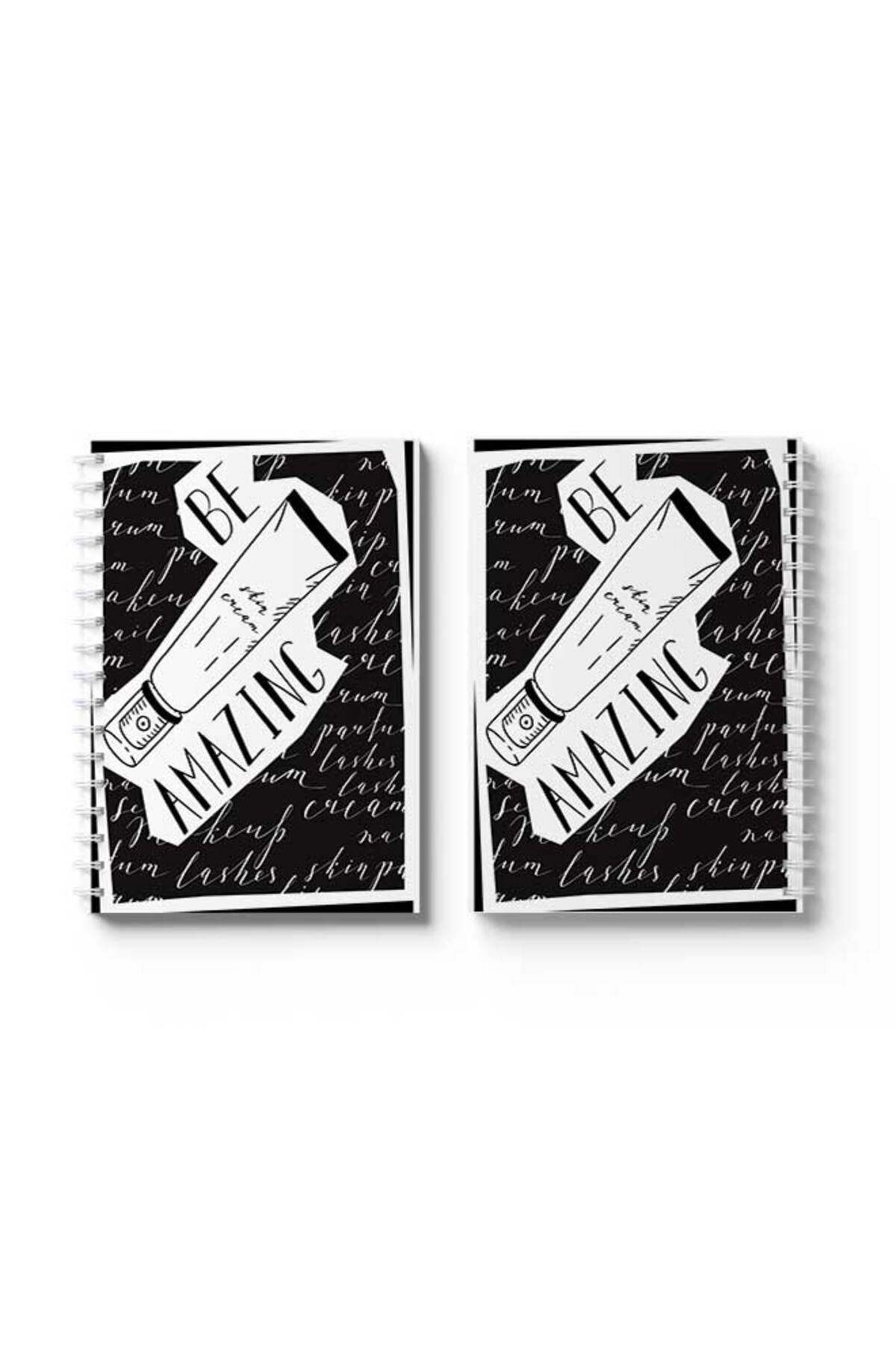 LOWHA-Spiral Notebook with Front and Back Hard Covers Featuring Be Amazing Design 4