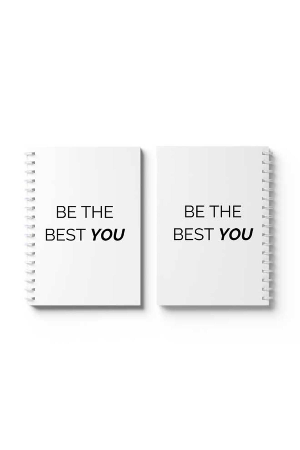 LOWHA-Spiral Notebook with Front and Back Hard Covers Featuring Be the Best You Design 4