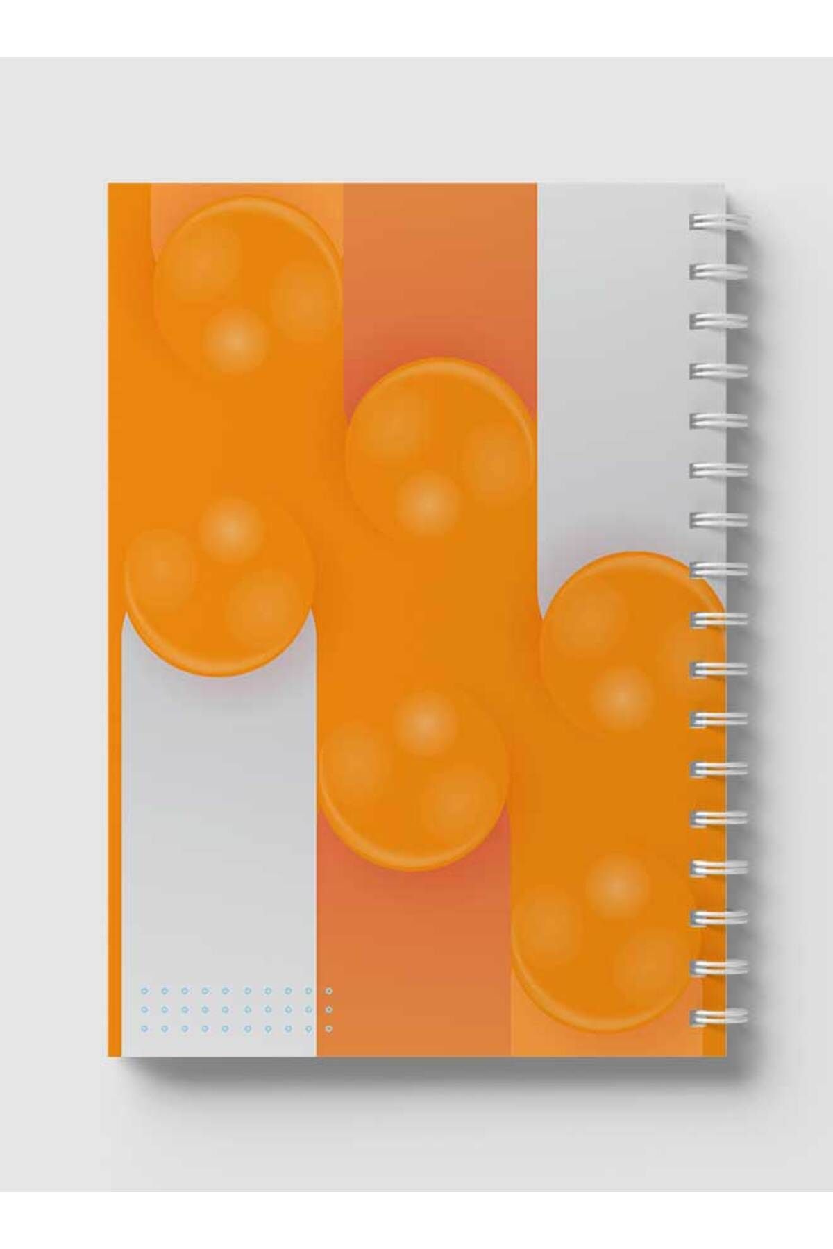 LOWHA-Spiral Notebook with Front and Back Hard Covers Featuring Circular Shapes & Gradient Design 5