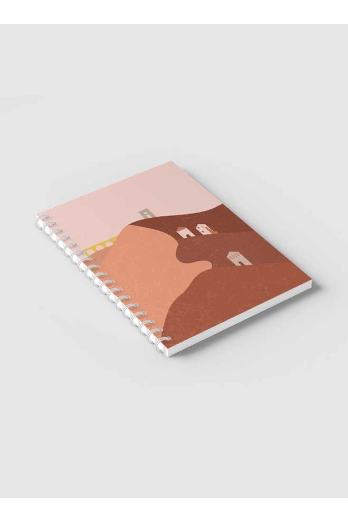 LOWHA-Spiral Notebook with Front and Back Hard Covers Featuring Minimalist Dune Design 2