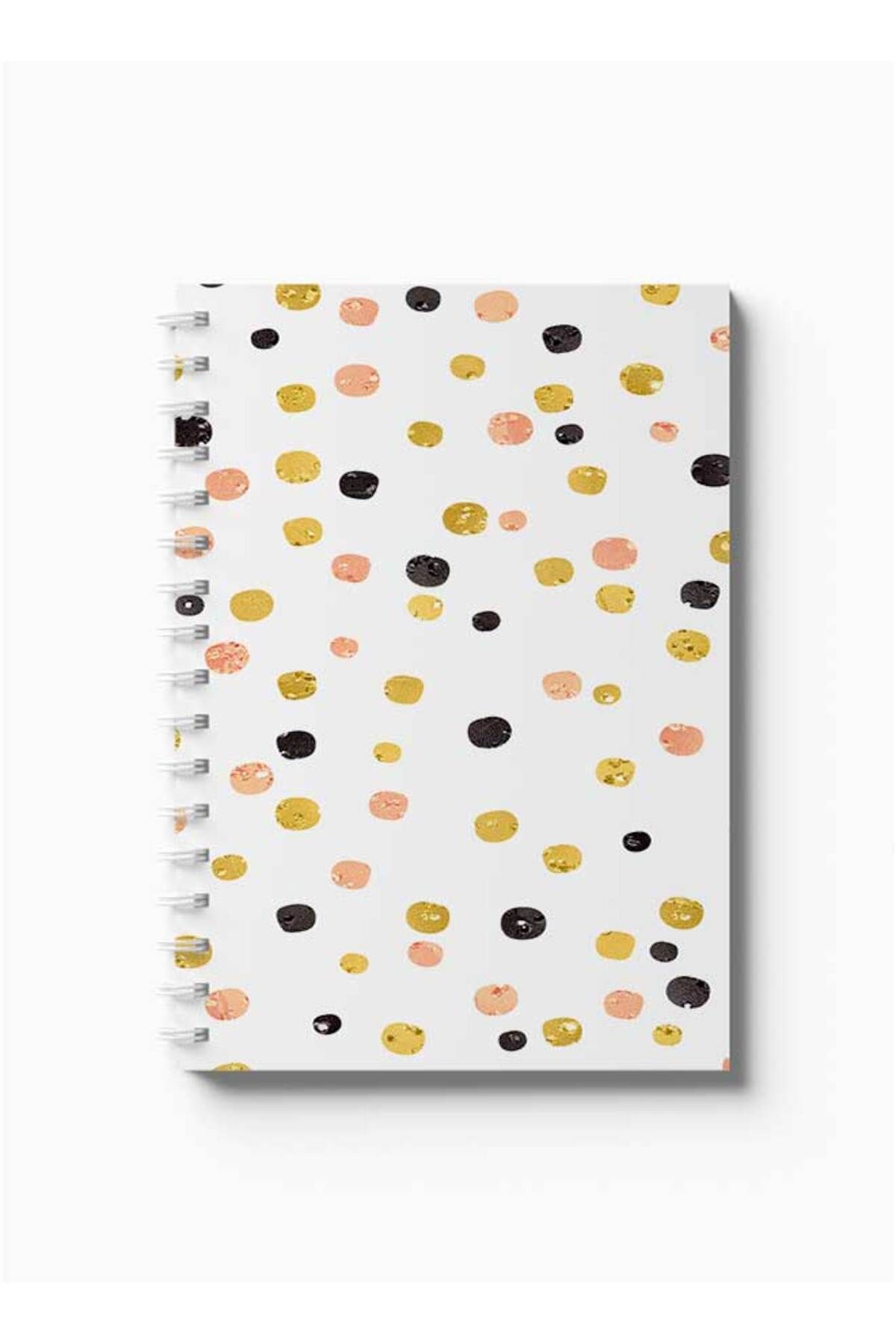 LOWHA-Spiral Notebook with Front and Back Hard Covers Featuring Dots Design 5