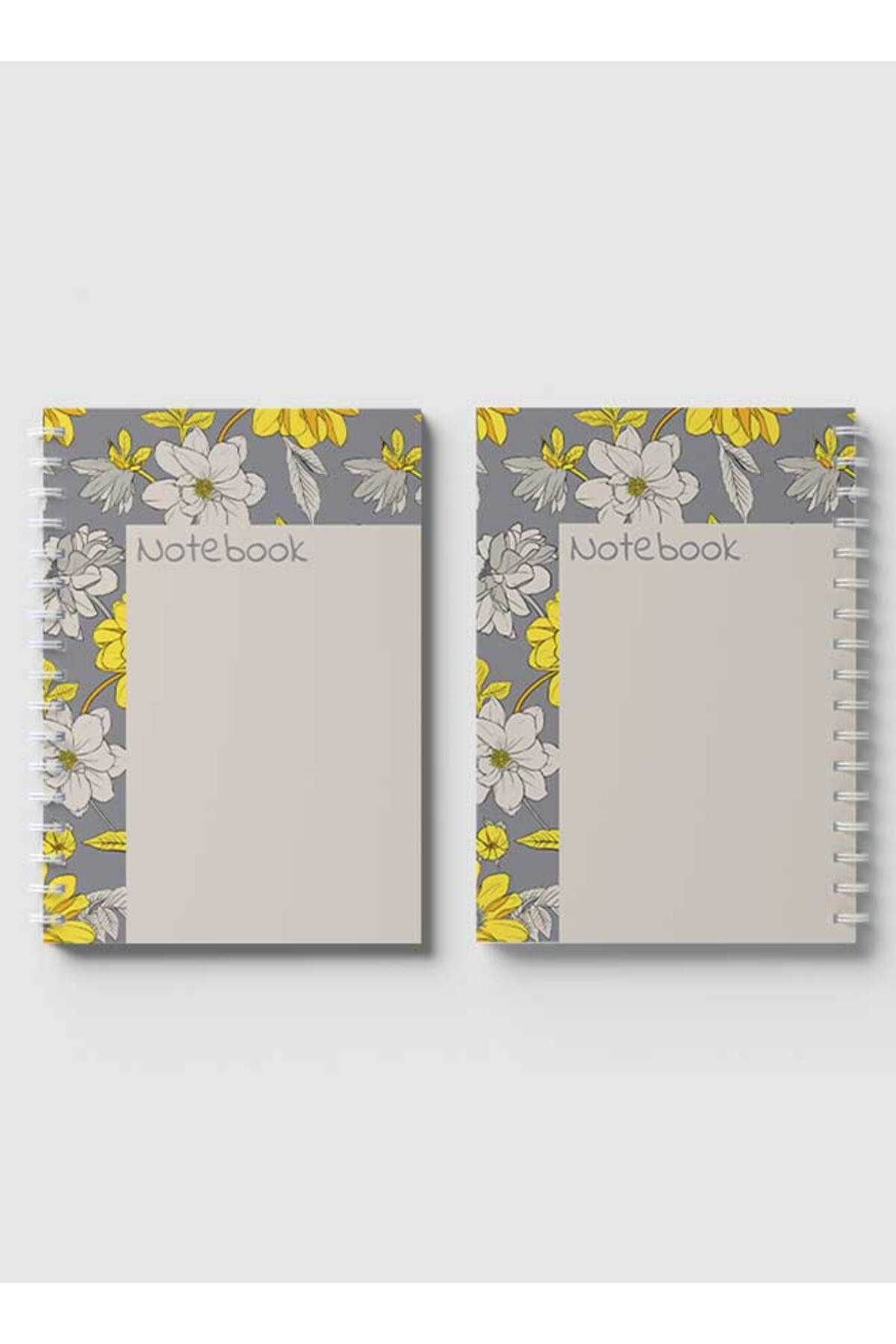 LOWHA-Spiral Notebook with Front and Back Hard Covers Featuring Abstract Floral Vector Design 4