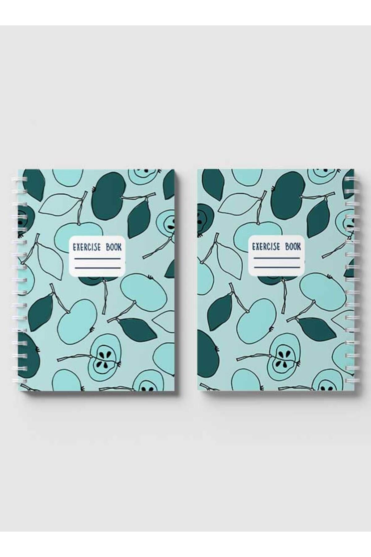 LOWHA-Spiral Notebook with Front and Back Hard Covers Featuring Apples Seamless Design 4