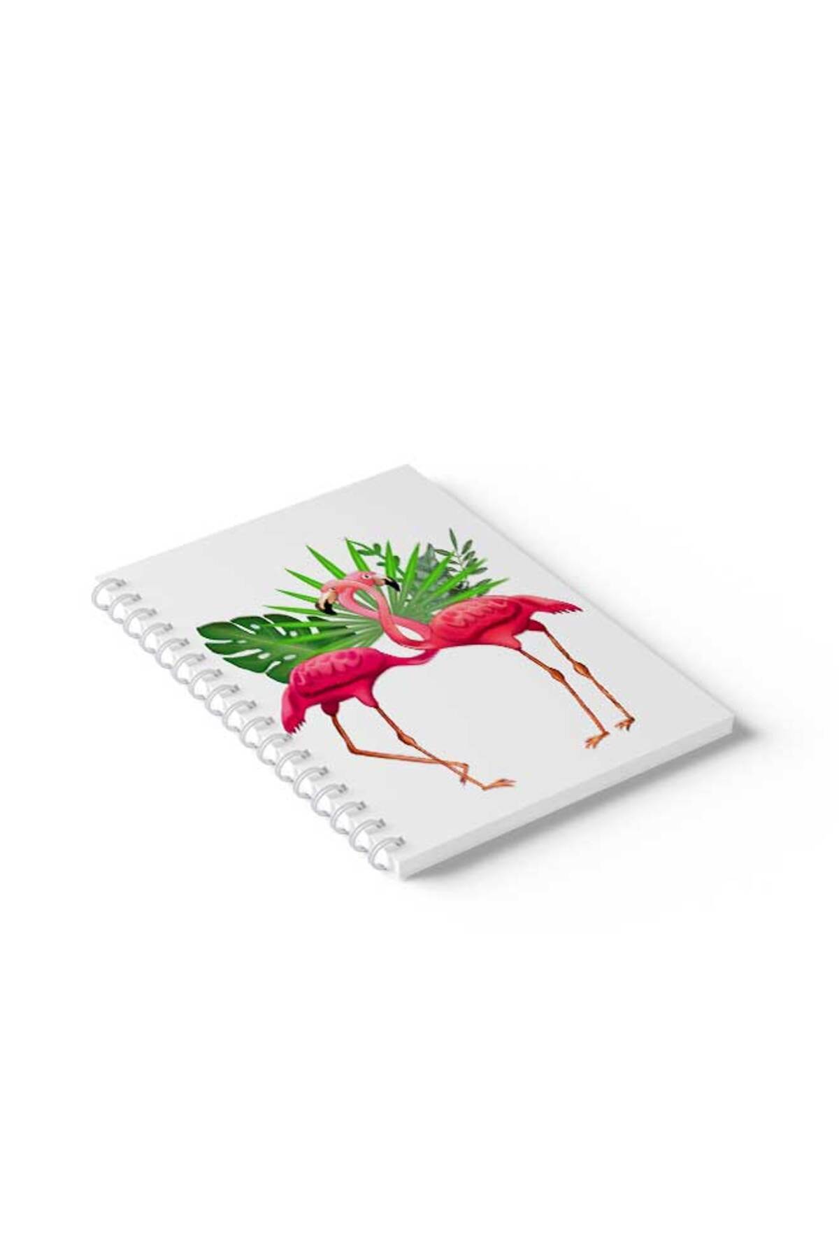 LOWHA-Spiral Notebook with Front and Back Hard Covers Featuring Flamingos Design 2