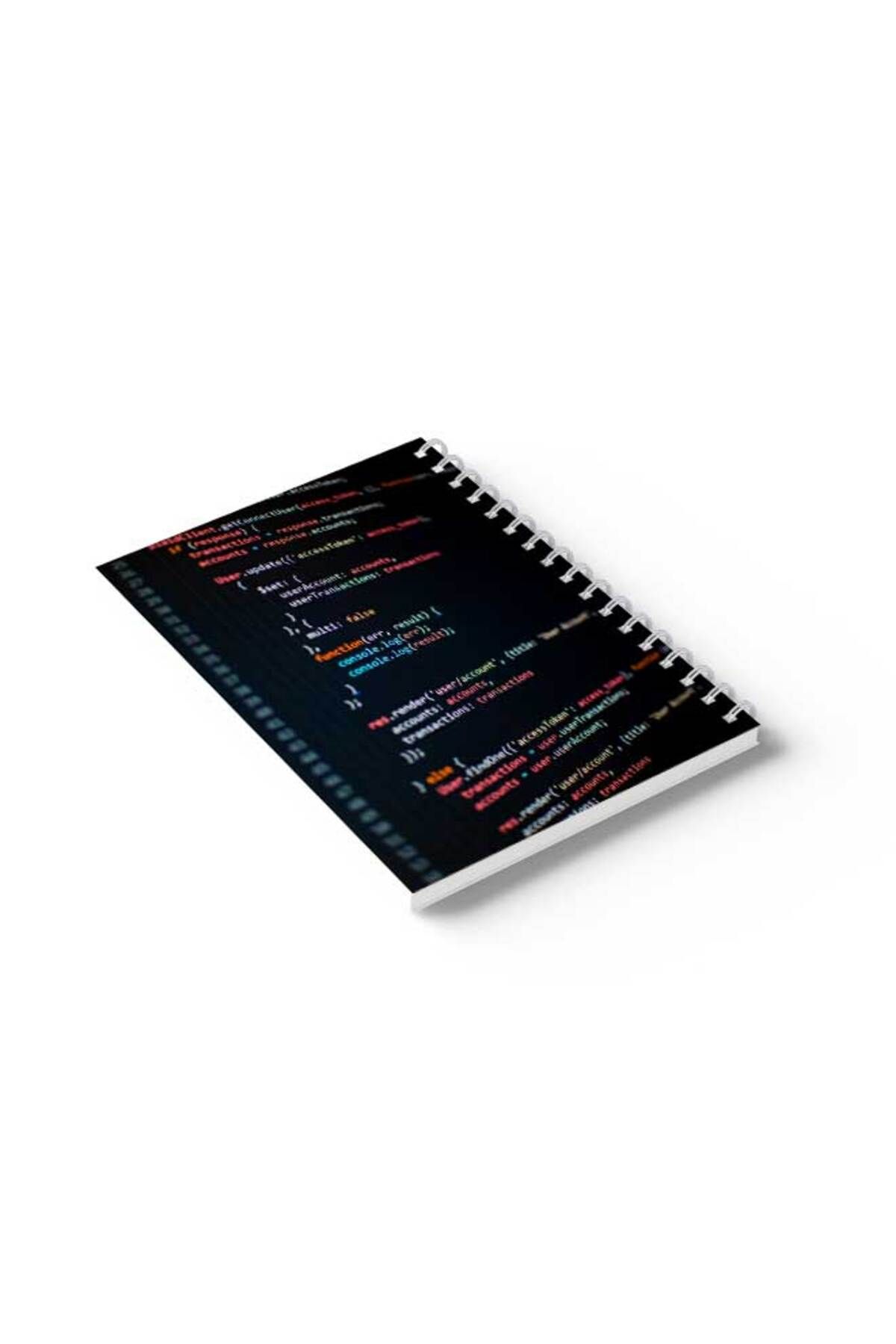 LOWHA-Spiral Notebook with Front and Back Hard Covers Featuring Coding Design 6
