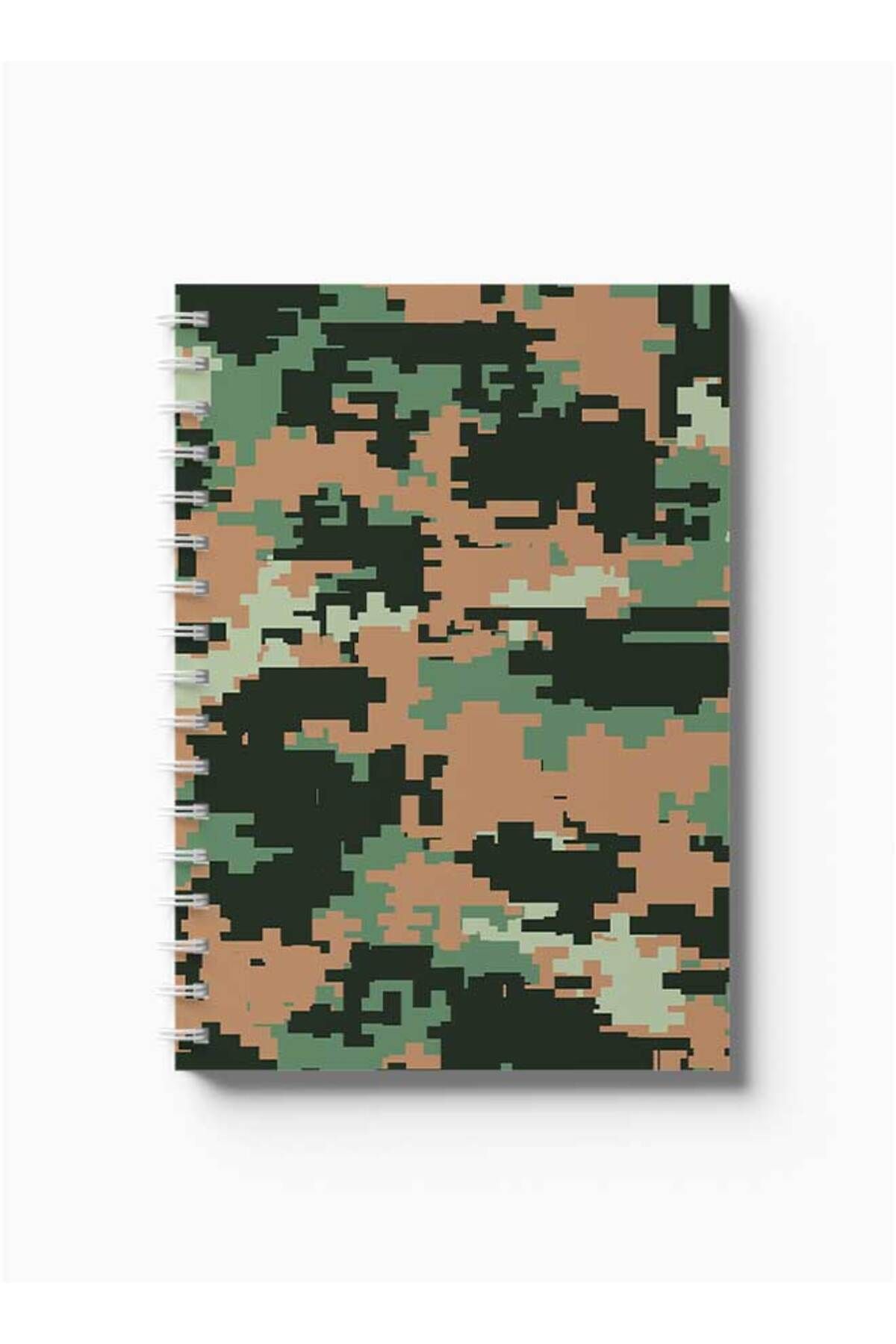 LOWHA-Spiral Notebook with Front and Back Hard Covers Featuring Pixels Design 5