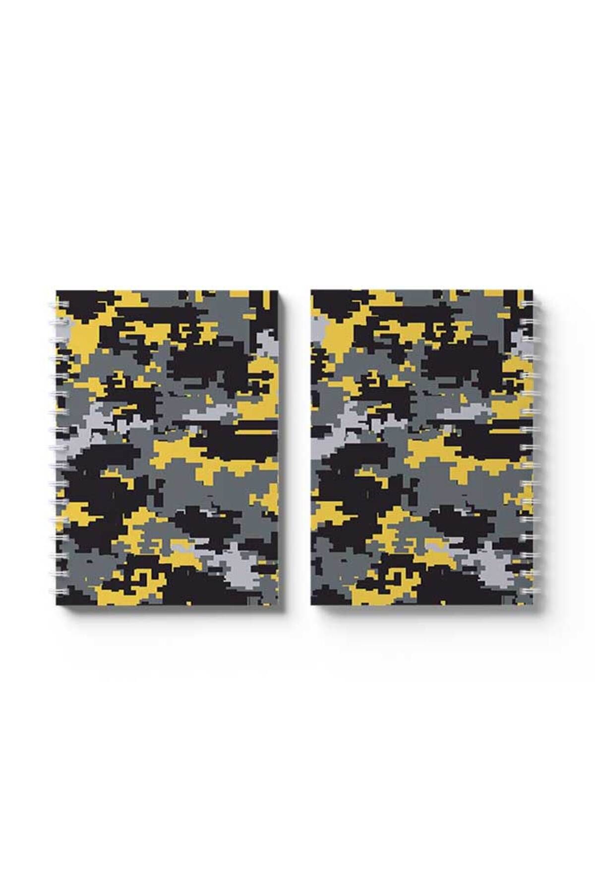 LOWHA-Spiral Notebook with Front and Back Hard Covers Featuring Pixels Design 4