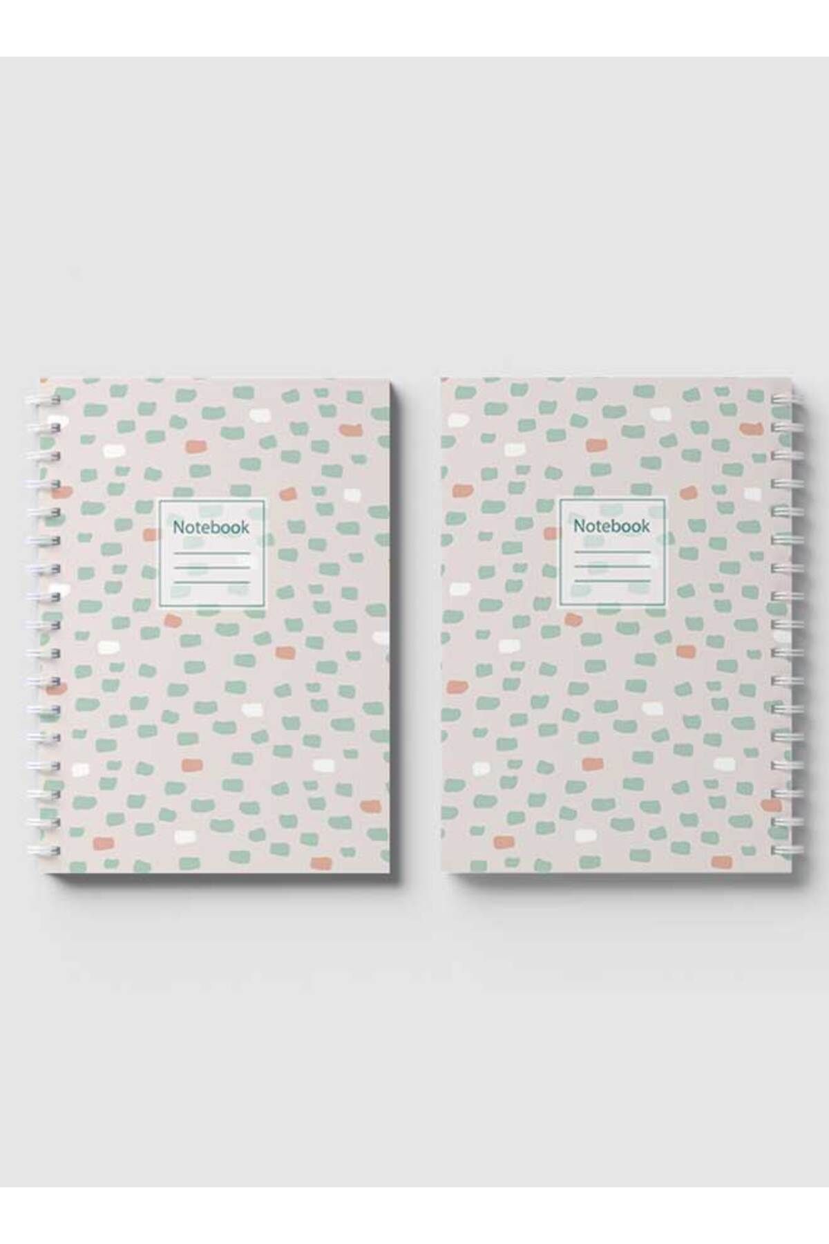 LOWHA-Spiral Notebook with Front and Back Hard Covers Featuring Abstract Shape Design 4