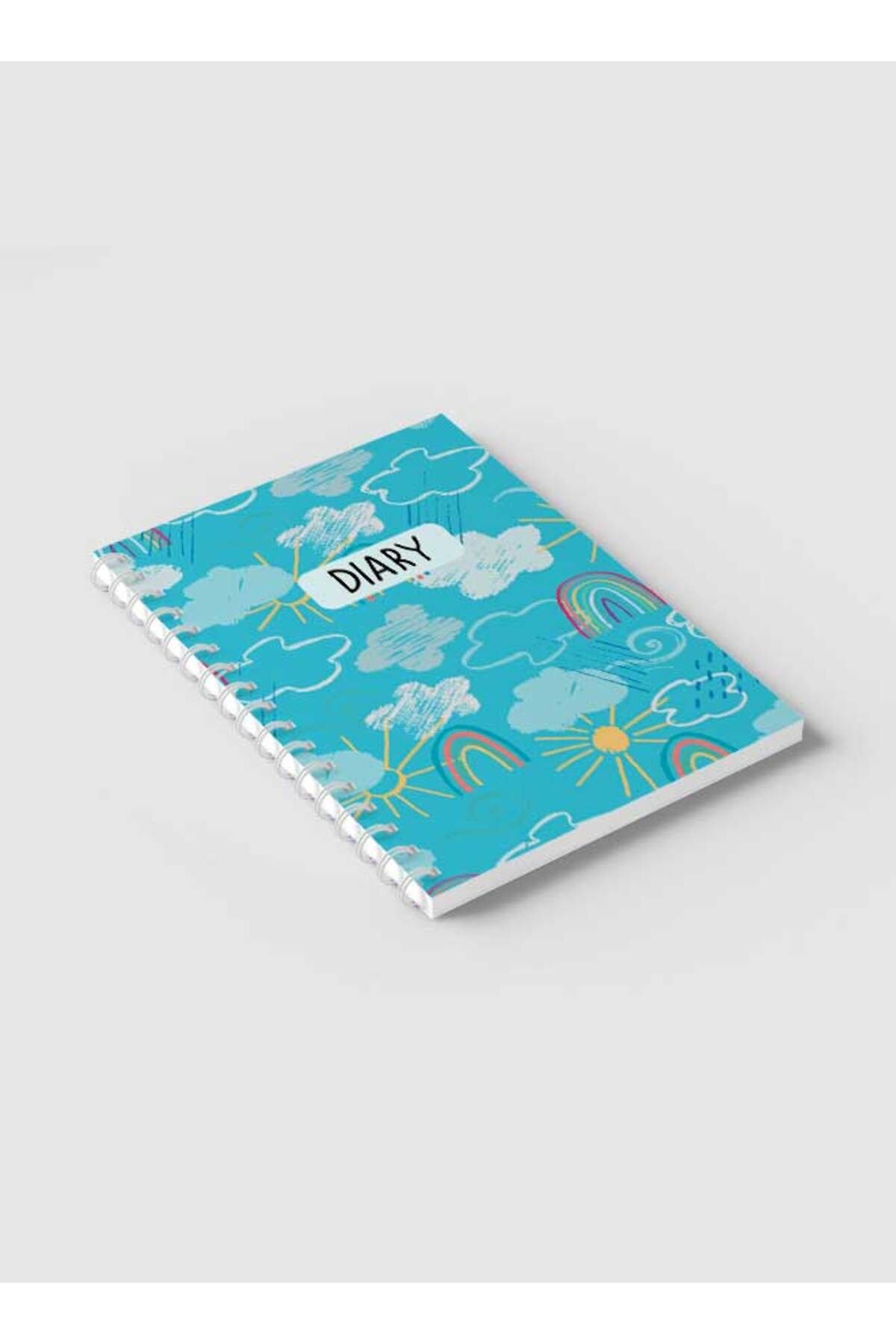 LOWHA-Spiral Notebook with Front and Back Hard Covers Featuring Mixed Weather Doodle Design 2