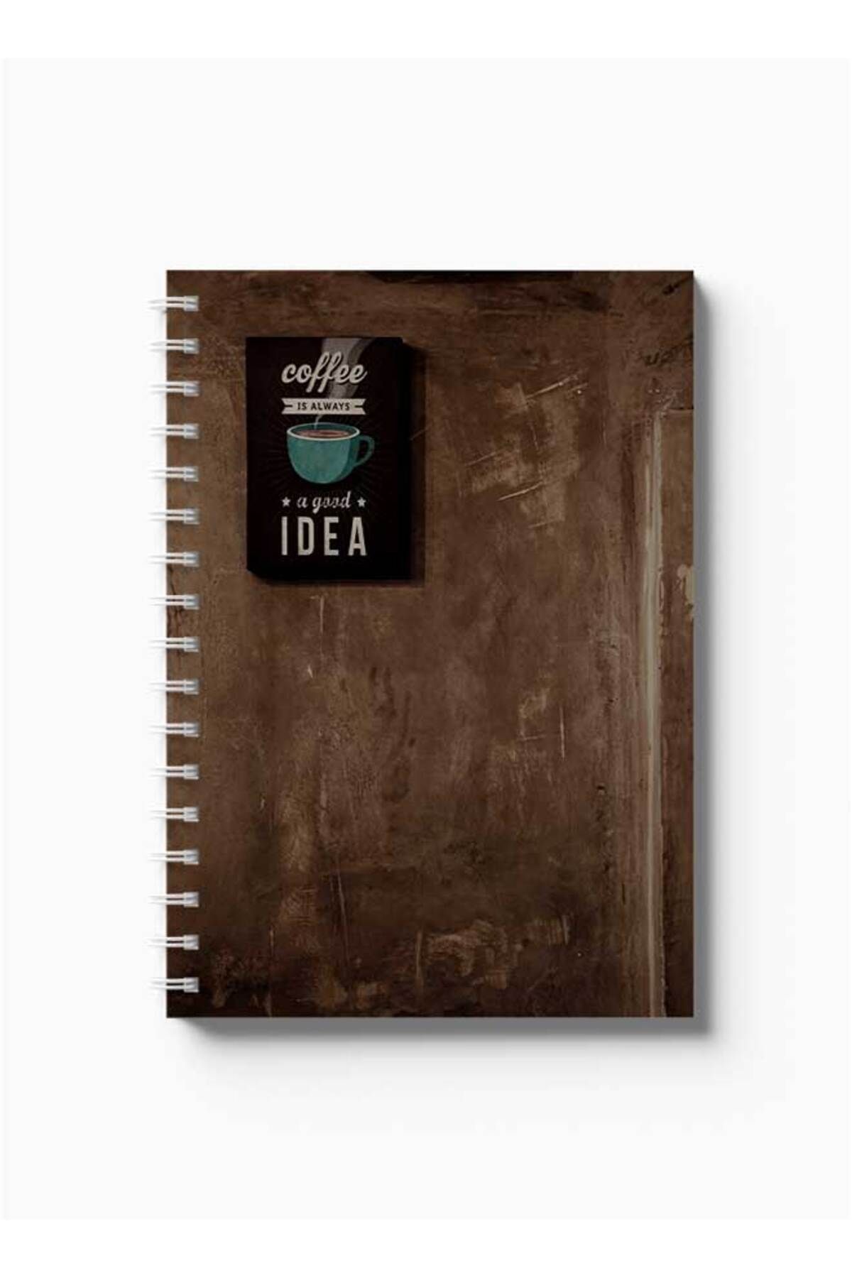 LOWHA-Spiral Notebook with Front and Back Hard Covers Featuring Coffee Is Always A good Idea Design 5