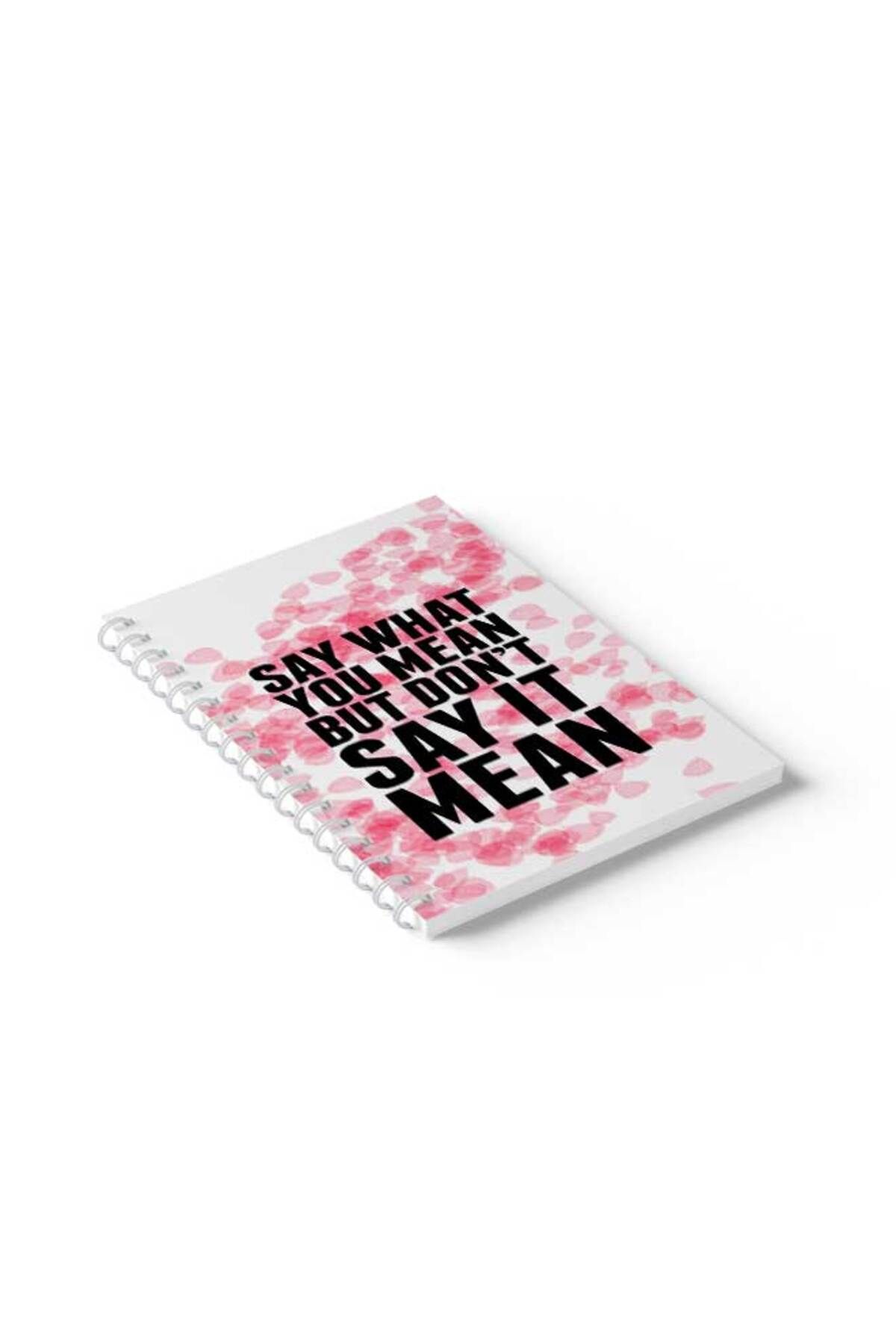 LOWHA-Spiral Notebook with Front and Back Hard Covers Featuring Say What You mean Design 2
