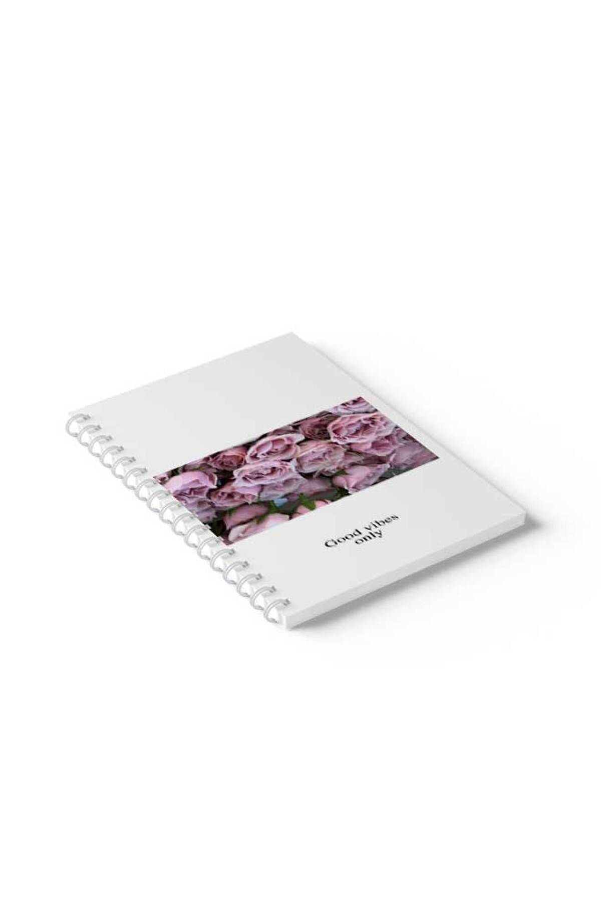 LOWHA-Spiral Notebook with Front and Back Hard Covers Featuring Good Vibes Only Design 2