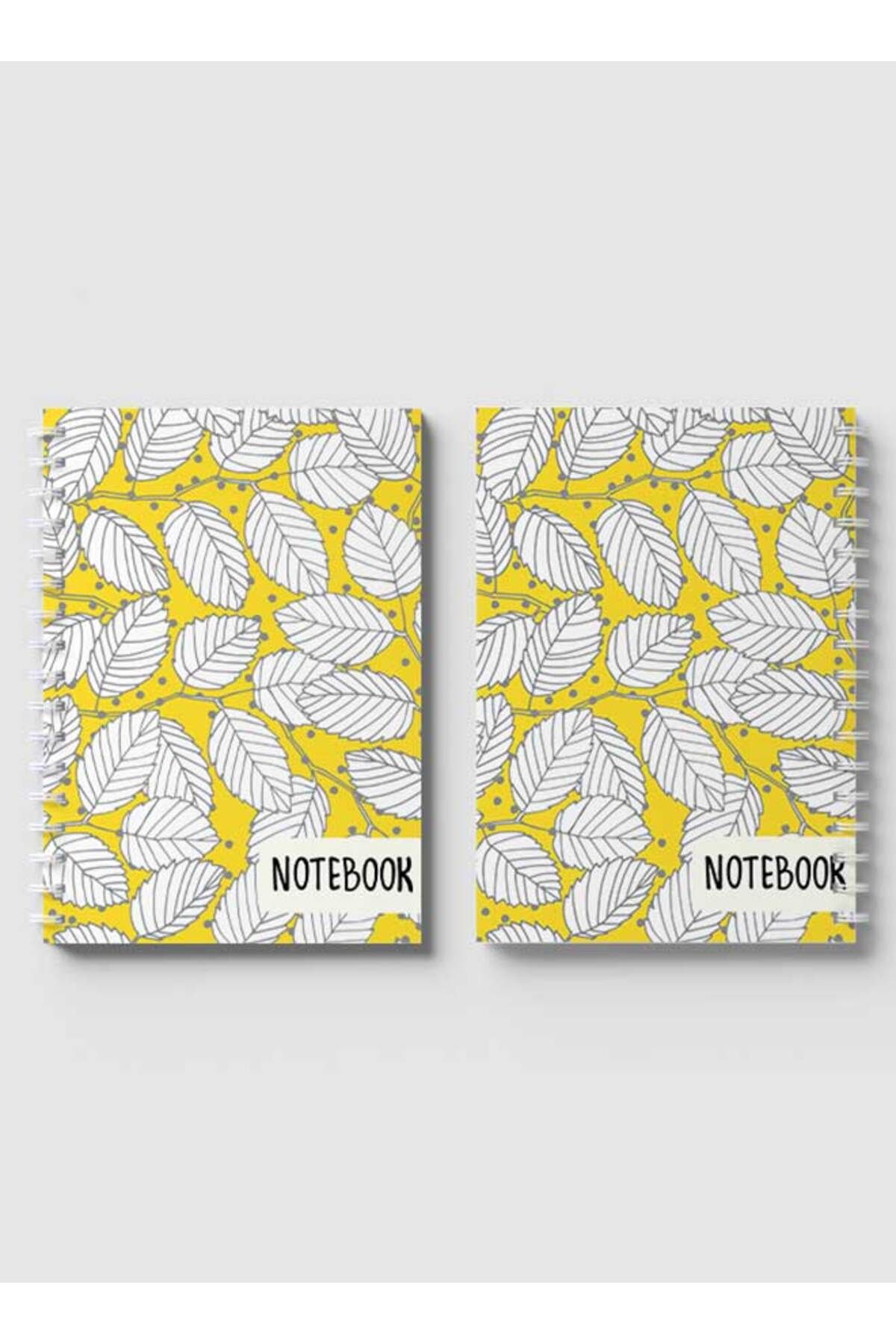 LOWHA-Spiral Notebook with Front and Back Hard Covers Featuring Elm Branches & Leaves Design 4