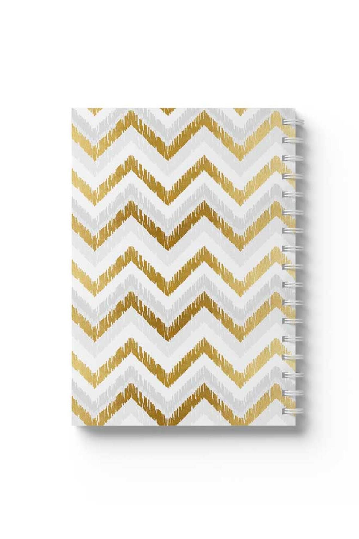 LOWHA-Spiral Notebook with Front and Back Hard Covers Featuring Zig Zag Design 1