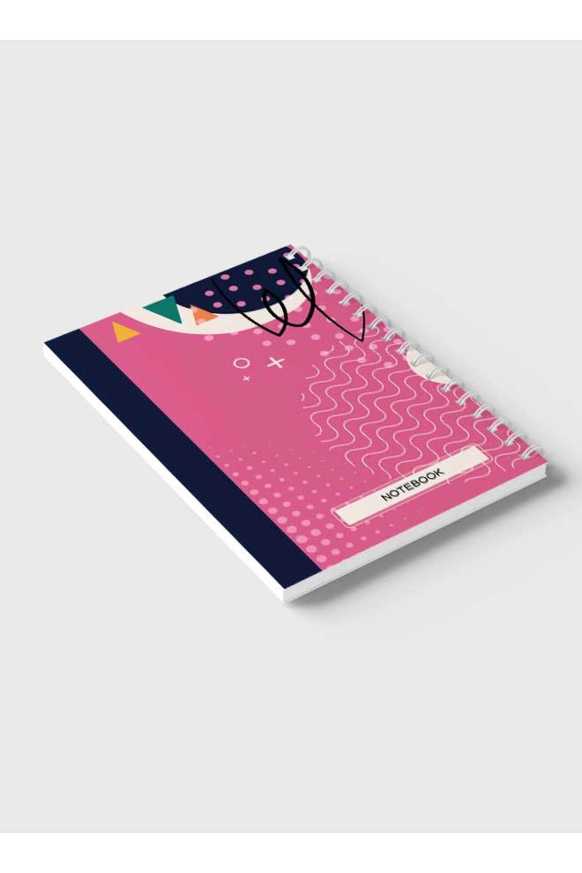 LOWHA-Spiral Notebook with Front and Back Hard Covers Featuring Abstract Geometric Design 6