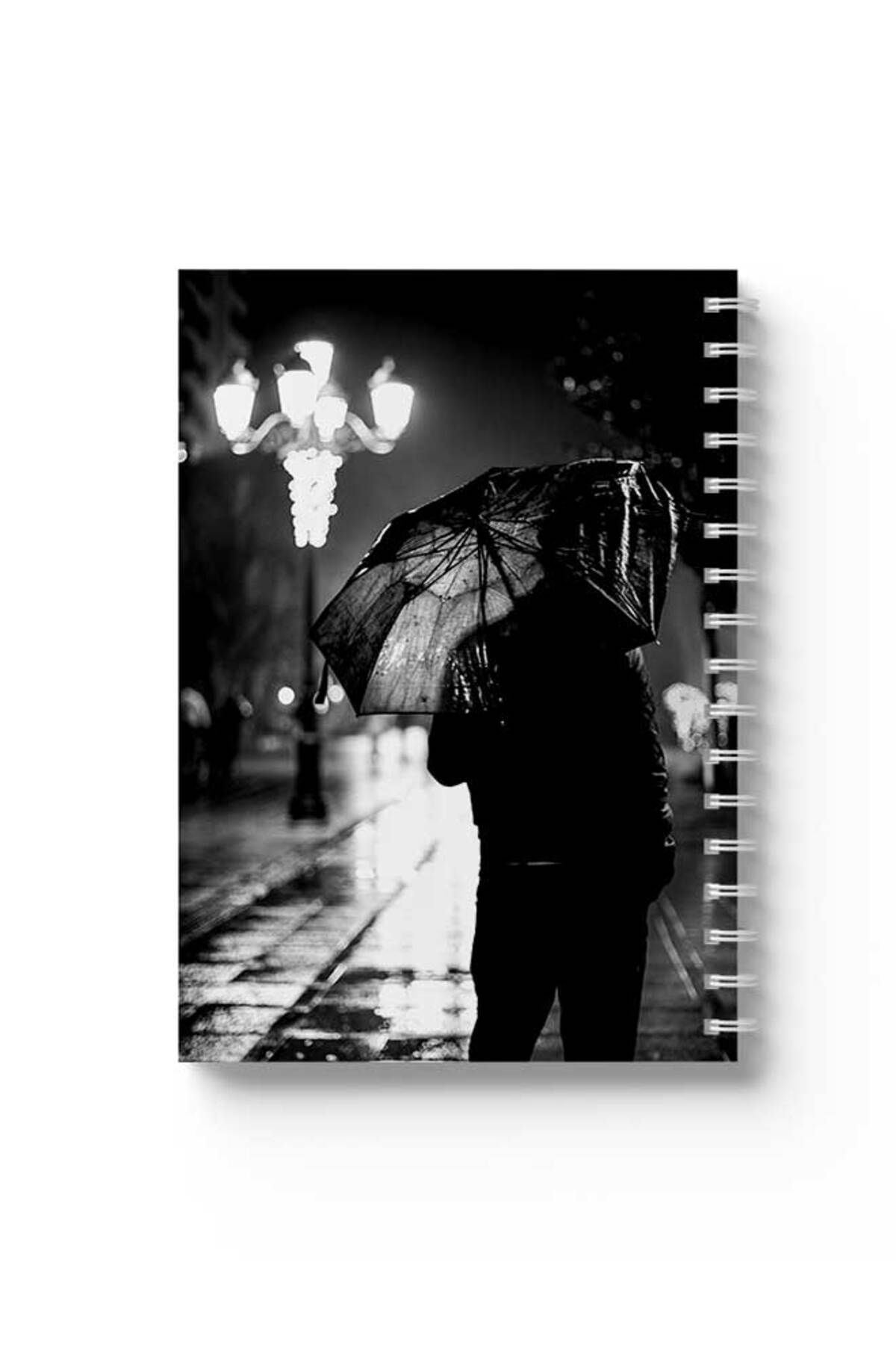 LOWHA-Spiral Notebook with Front and Back Hard Covers Featuring Alone Design 1