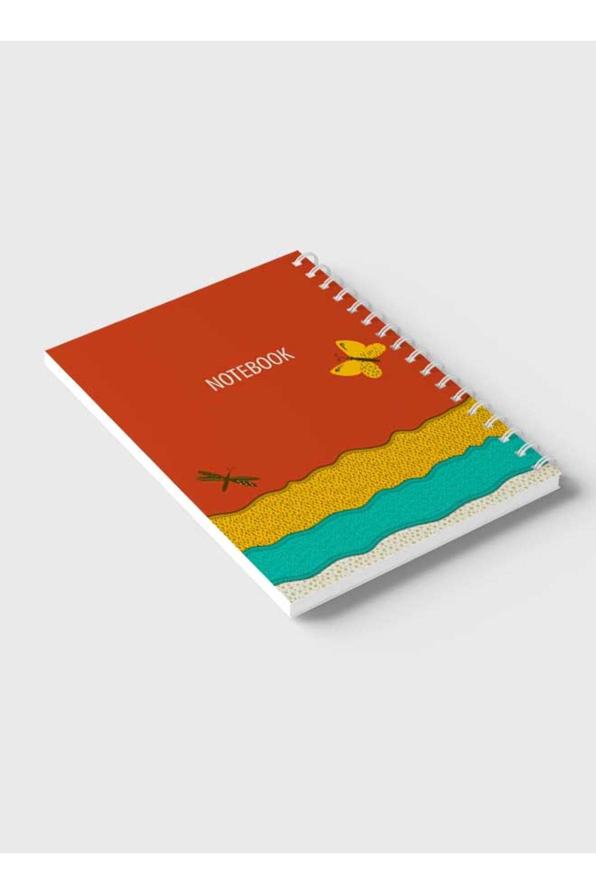 LOWHA-Spiral Notebook with Front and Back Hard Covers Featuring Dragonfly & Butterfly Design 6